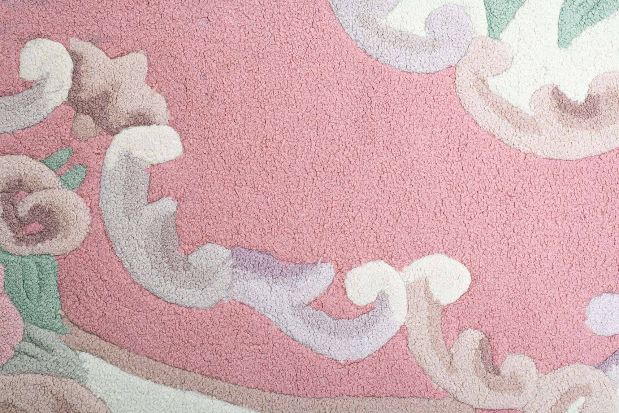 mingoval_501_250rose_300758_3 Ming Aubusson China Teppich rosa oval Teppich mit Blumen