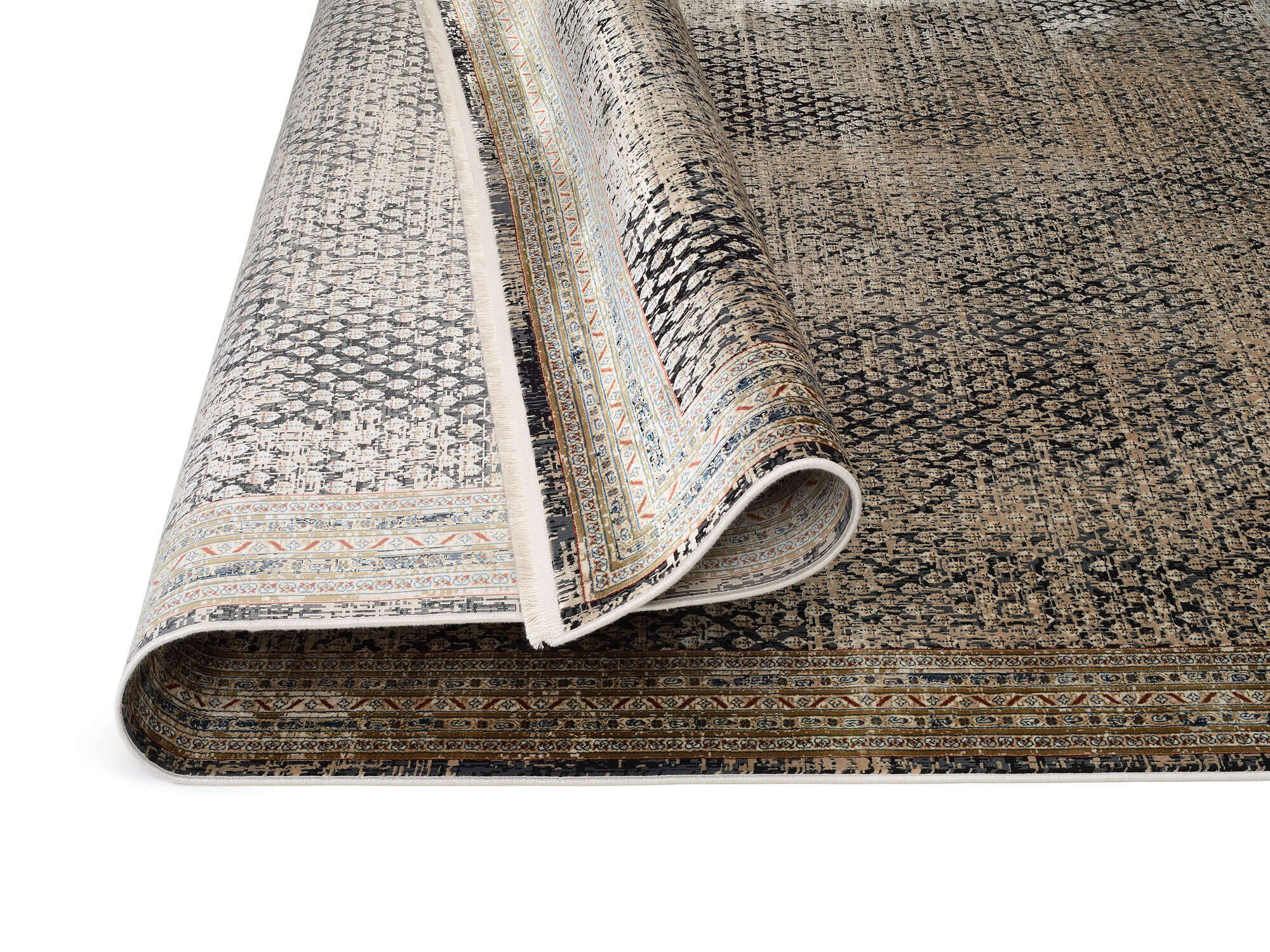 GLA19-971-4 POINTS Klassischer Vintage Teppich aus Modalfaser mit Glanz Effekt