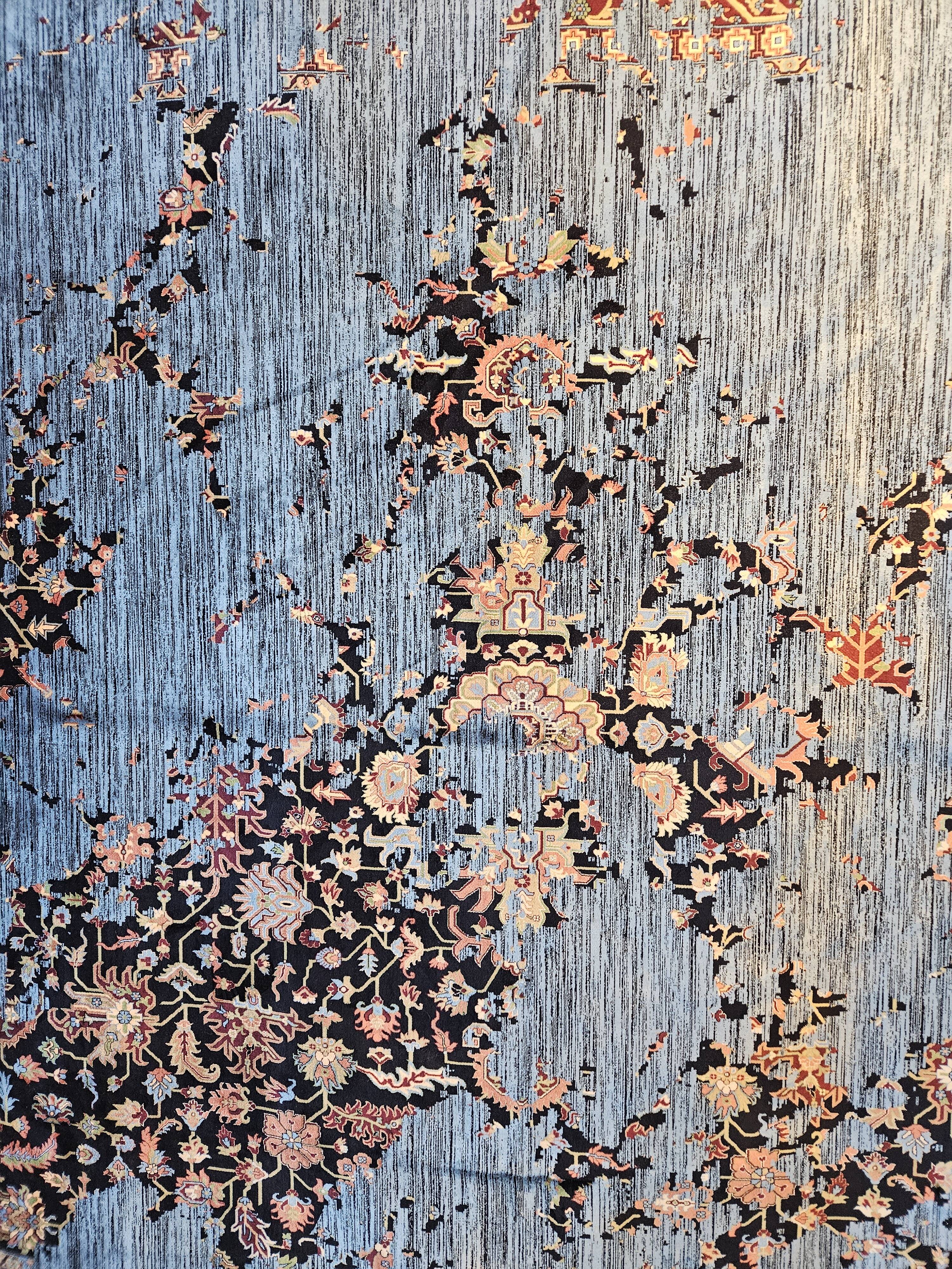 Modern Orientteppich 200x300 cm blau-multi "EINZELSTÜCK" Modern Orientteppich 200x300 cm blau-multi "EINZELSTÜCK"