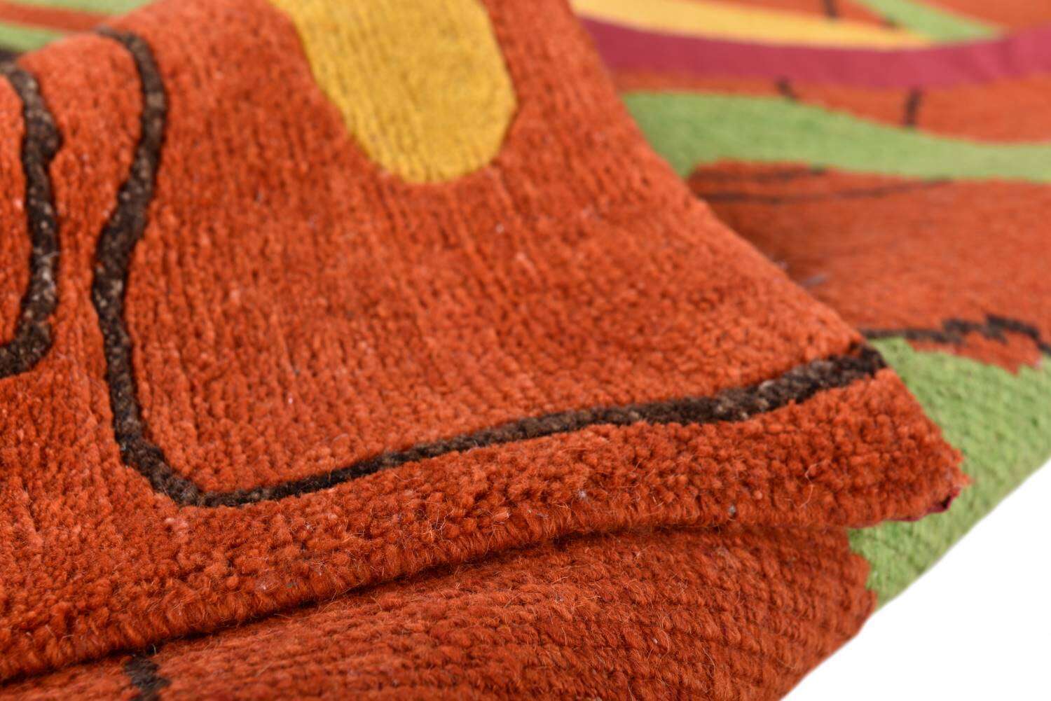 Sangri Teppich Nepal Wolle bunt Handgeknüpft Wunschmaß