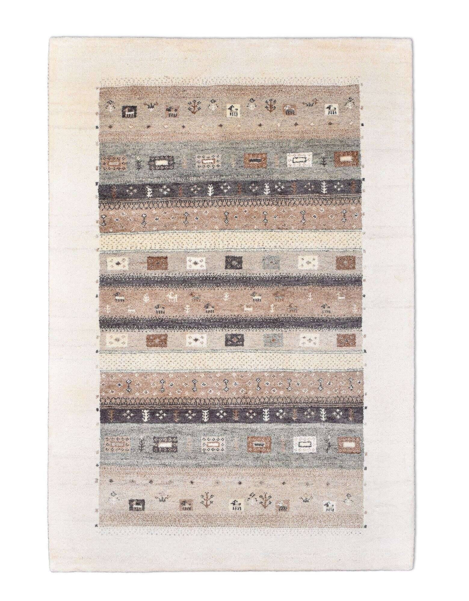 flair_zo-2514-18_553beigemulti_412754_1 Teppich Gabbeh 160x230cm Flair Handgeknüpft Schurwolle beige