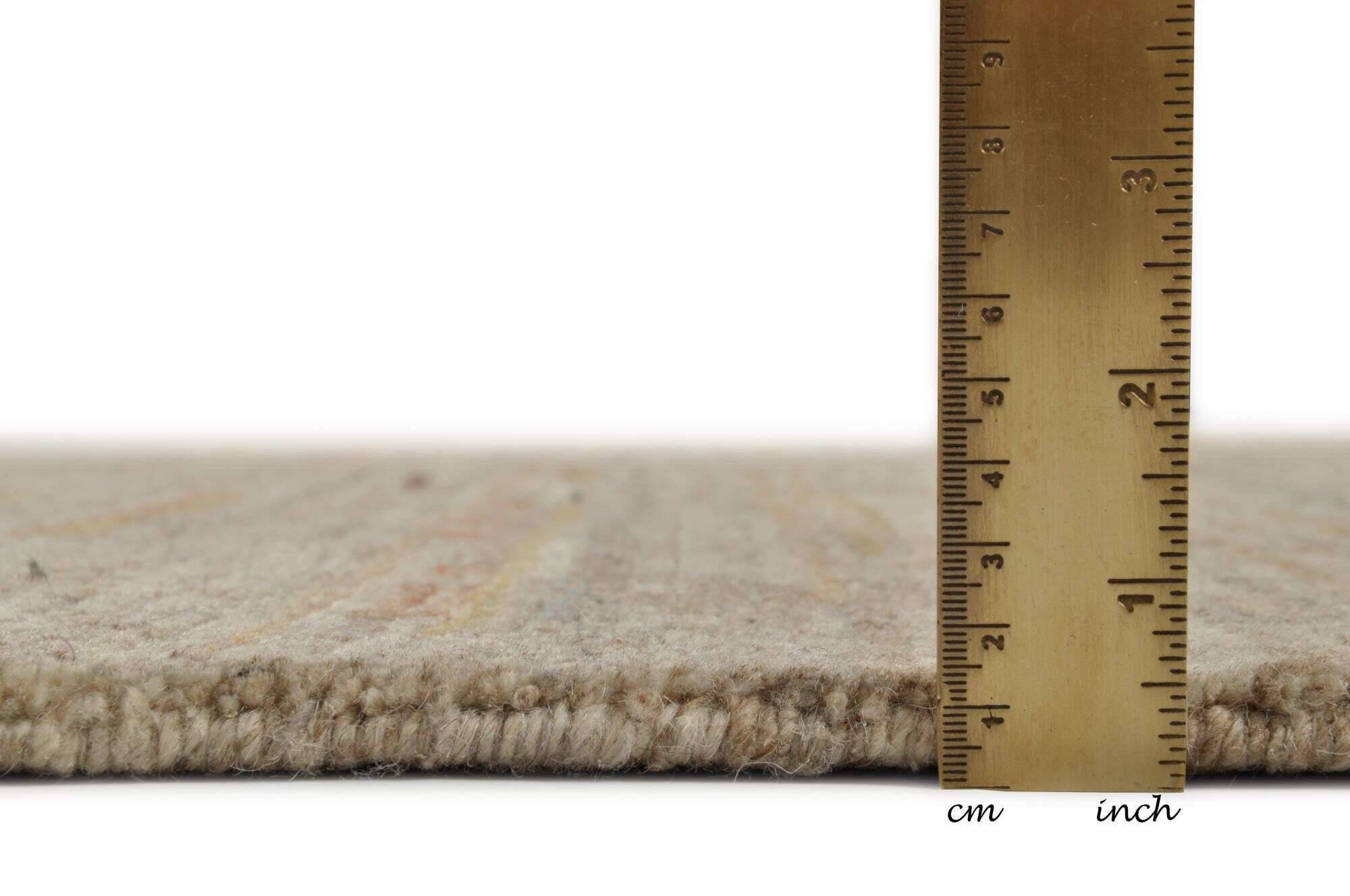 morsum_uni_555beigemulti_430903_5 Fangri Nepal Teppich RS621 Handgeknüpft Wolle