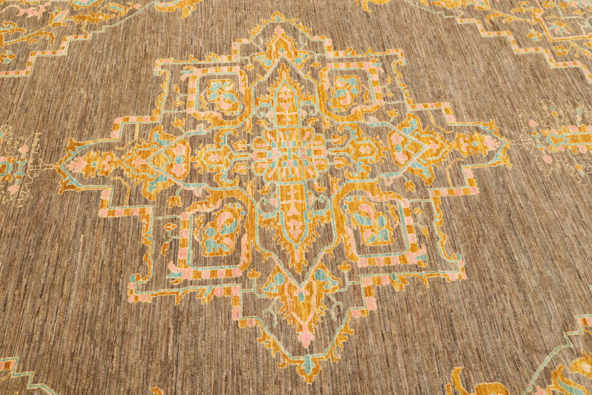 Ziegler Teppich 246x309cm Orientteppich beige Handgeknüpft