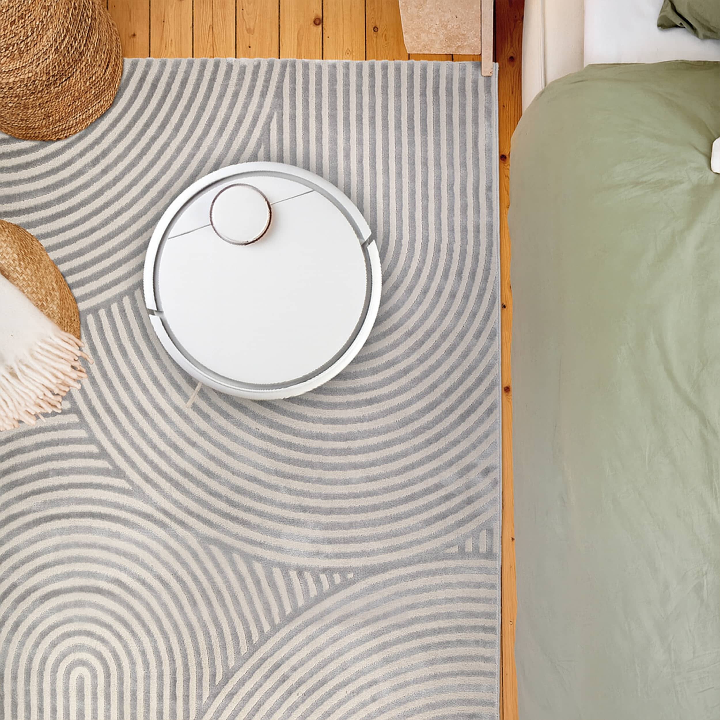 Vintageteppich Jules D.253 C. 004 Kringel silber Vintageteppich Jules D.253 C. 004 Kringel silber