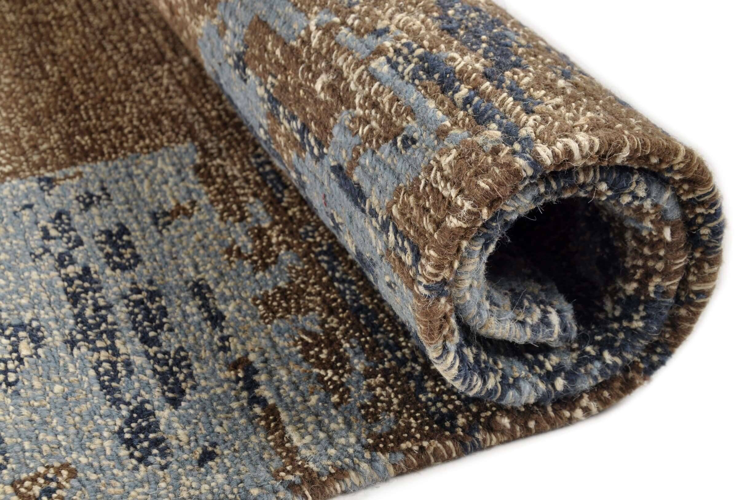 FineNature_C2458_505brownmulti_401615_11 Handgeknüpft in Nepal aus nachhaltigen Materialien