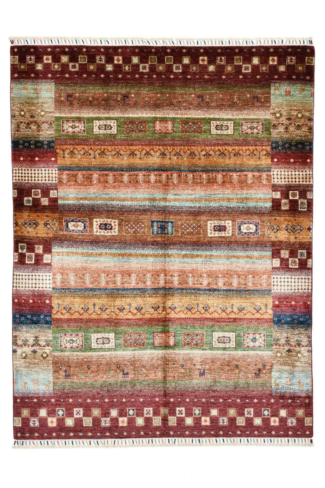 Klassischer Ziegler Teppich Kandashah Handgeknüpft 158x207cm braun