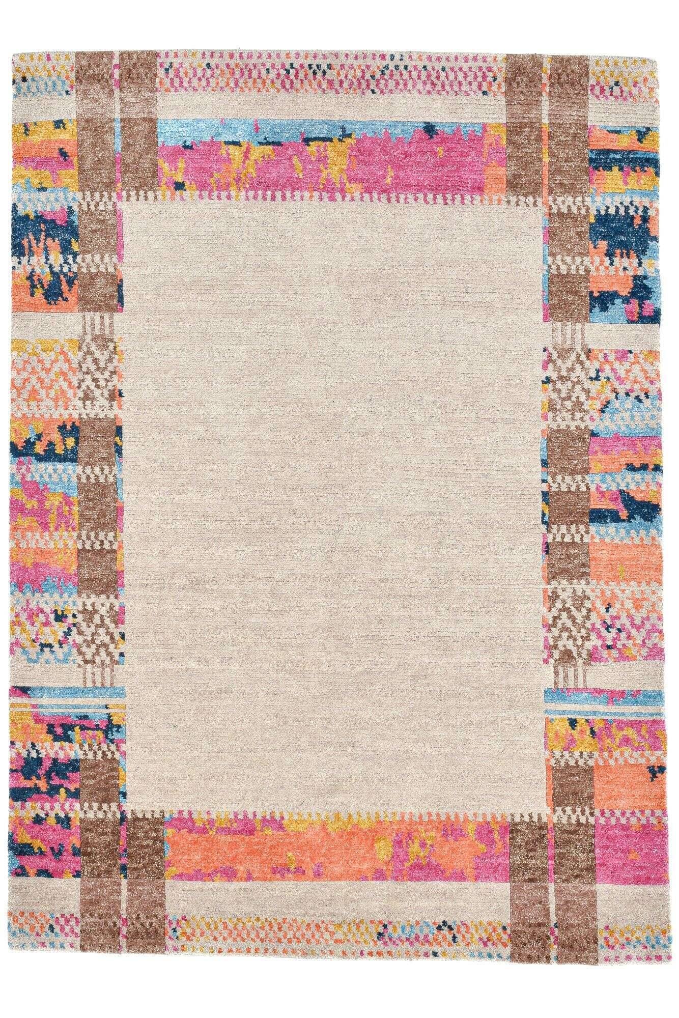 sangri_rs681_115naturalmulti_412501_1 Sangri Teppich Nepal Design RS681 Handgeknüpft 167x232 cm bunt