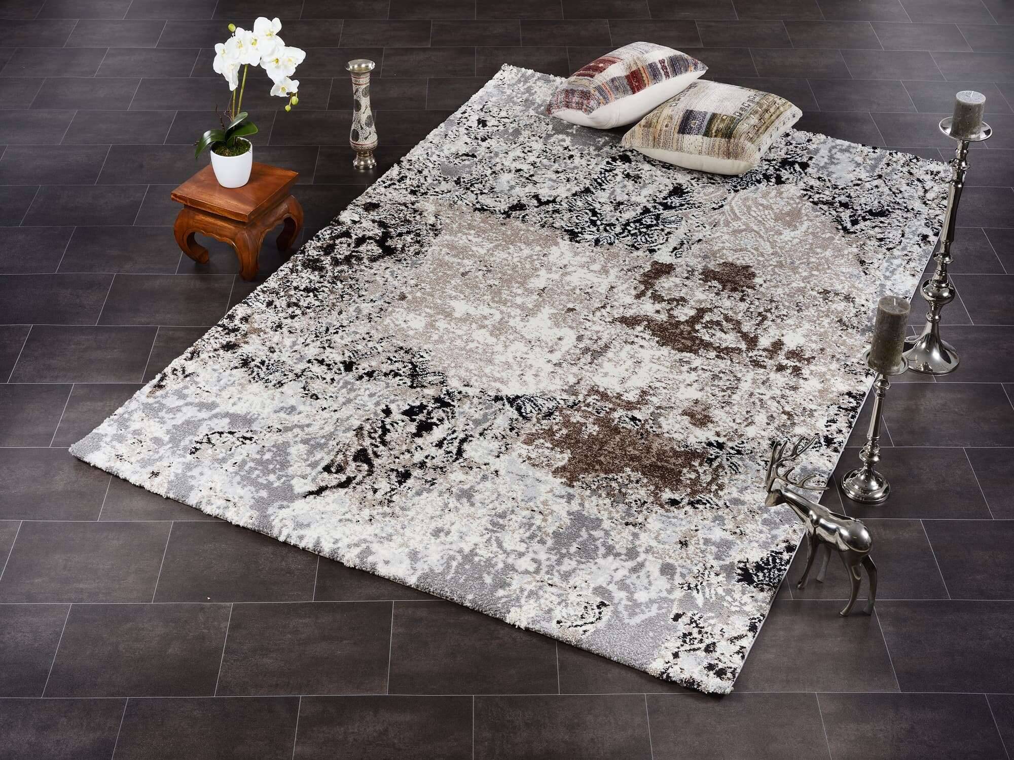 JUW03-547-11 Teppich Juwel Dramatica Hochflor Teppich Vintage Shaggy