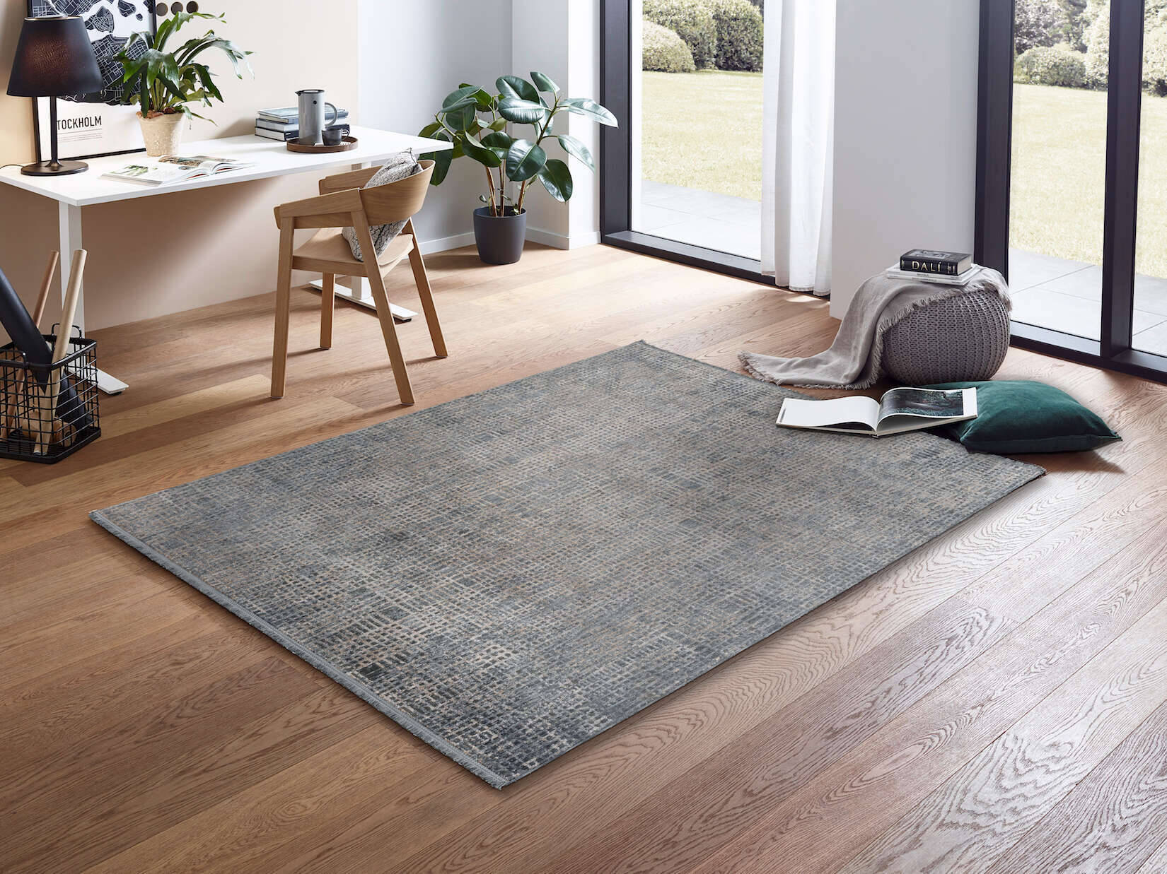 W6635_214_020_Ana_Milieu Moderner Vintage Teppich Sarezzo 6635-214-020 Flachgewebe