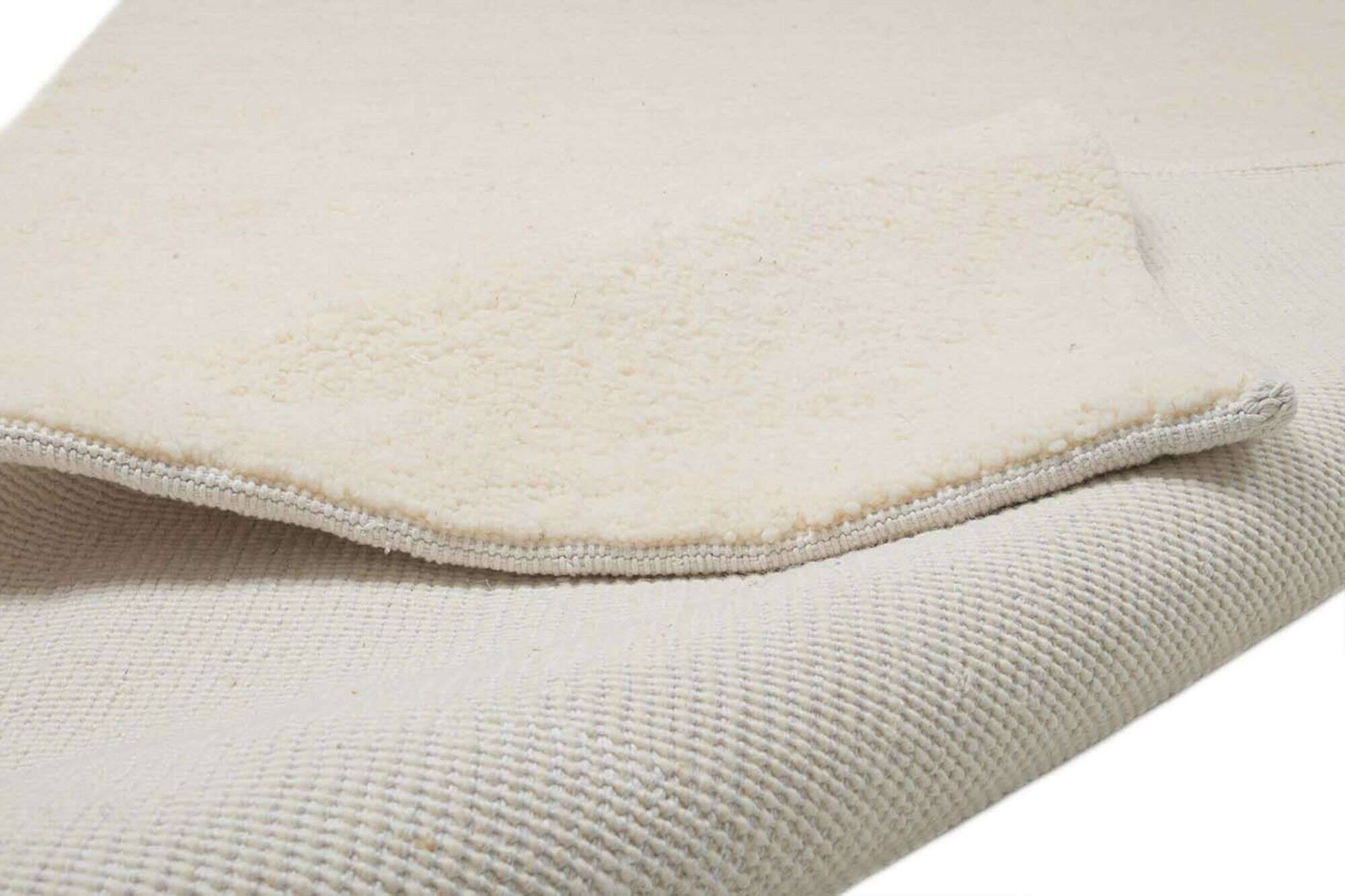 hadj_uni_997_blanc_409849_9 Berber Teppich Hadj Handgeknüpft Marokko rund