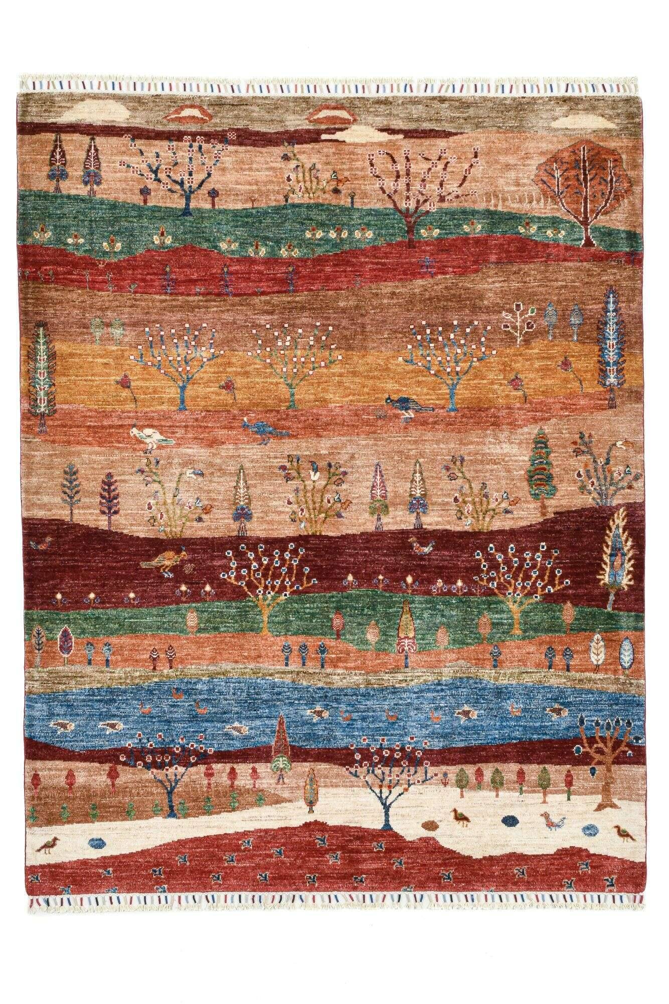 Klassischer Ziegler Teppich Kandashah Handgeknüpft 158x202cm braun