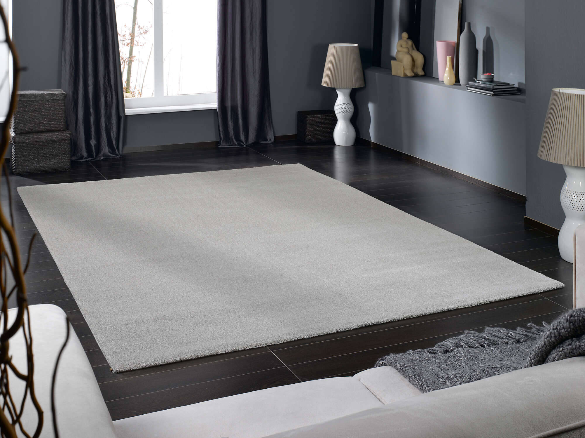 MEL01-446-1 Hochflor Teppich Melira Shaggy Einfarbig