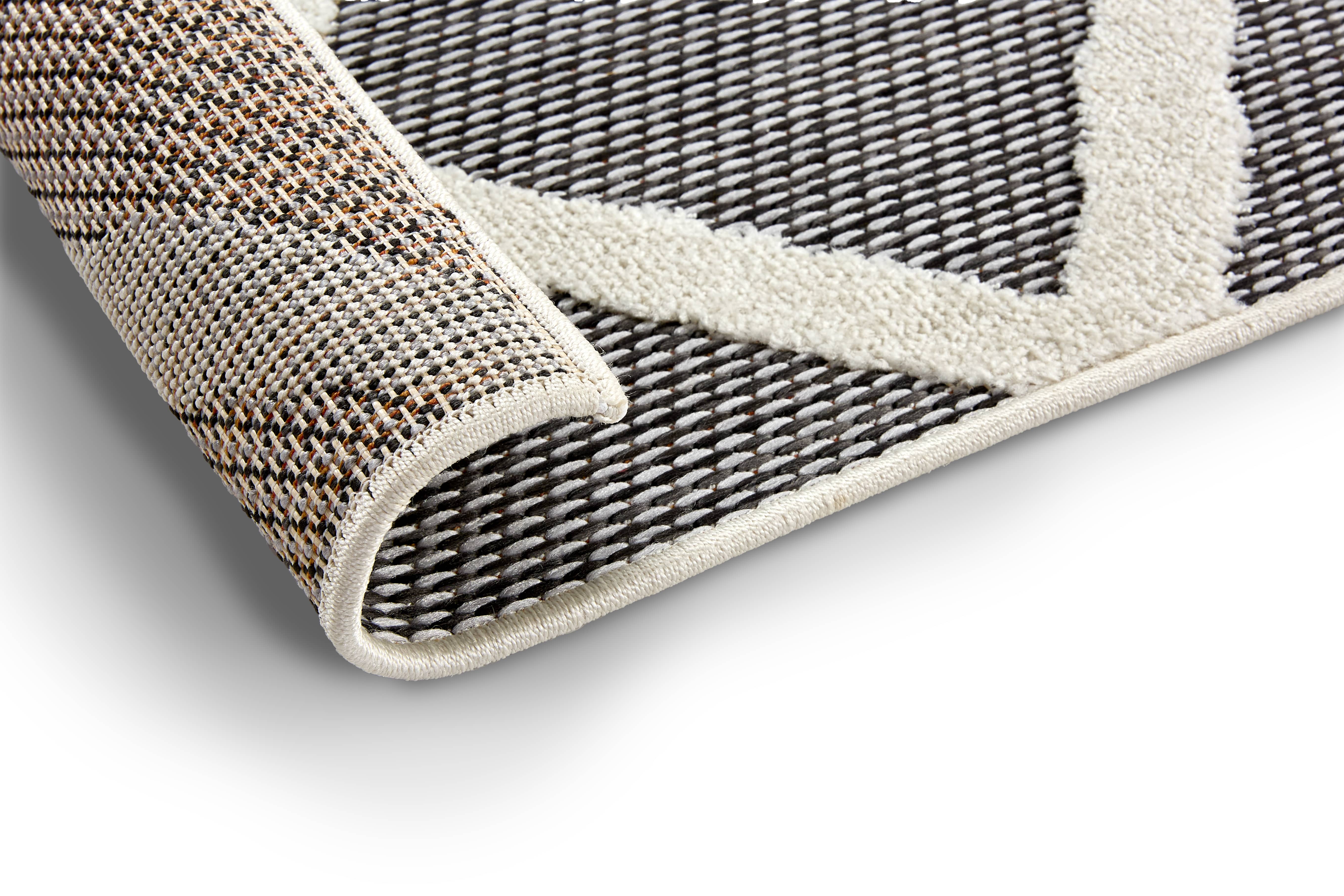 In- und Outdoor Teppich Serina D.251 C.004 Rauten grau/weiß