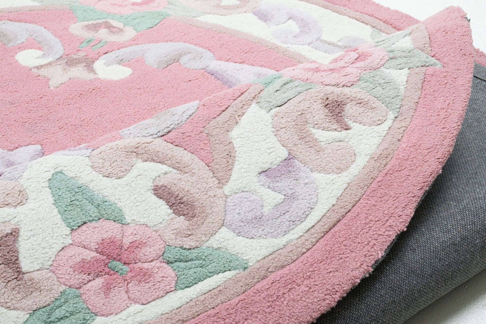 mingoval_501_250rose_300758_9 Ming Aubusson China Teppich rosa oval Teppich mit Blumen