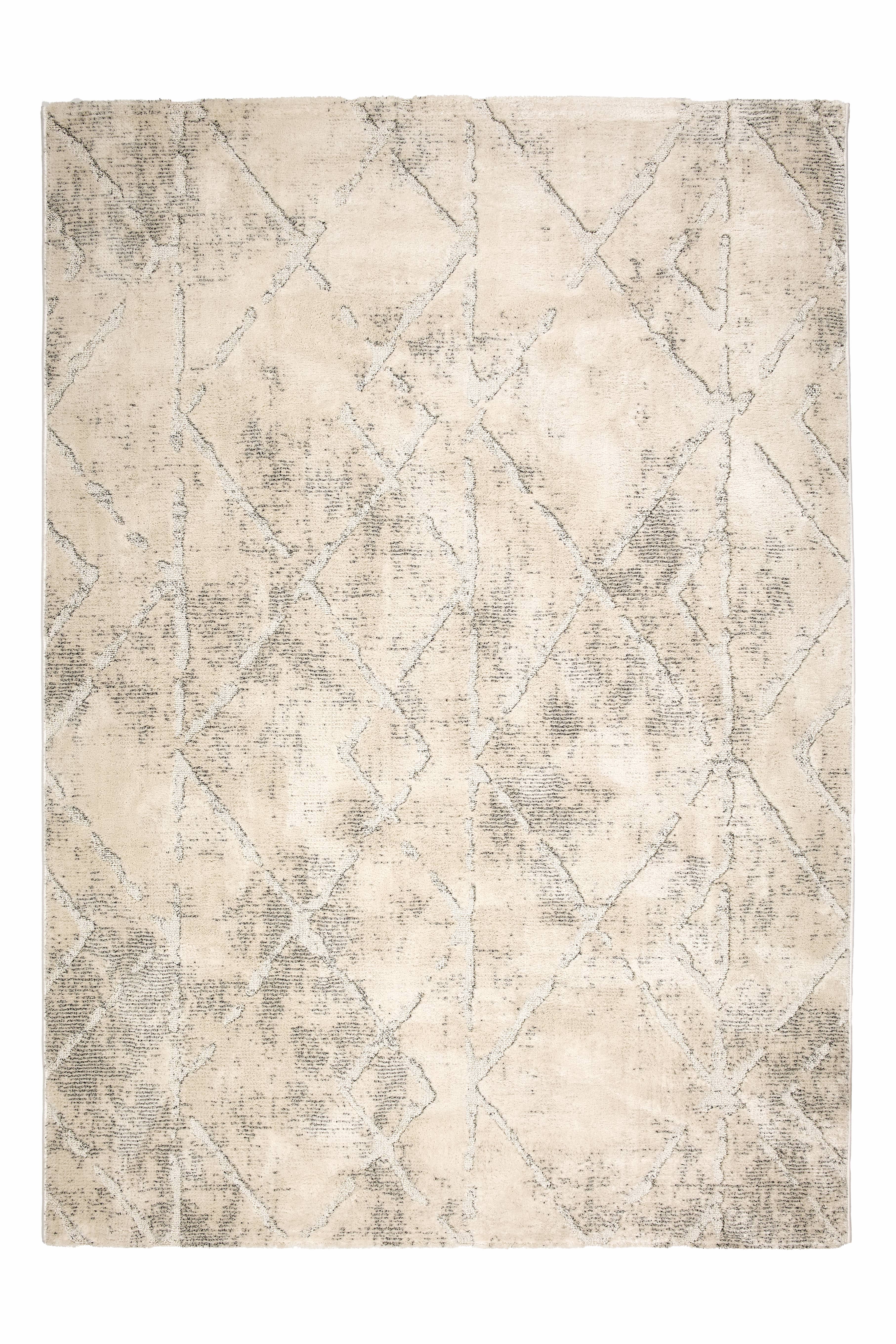 Wohnteppich Lou D.254 C.003 Rauten creme-grau