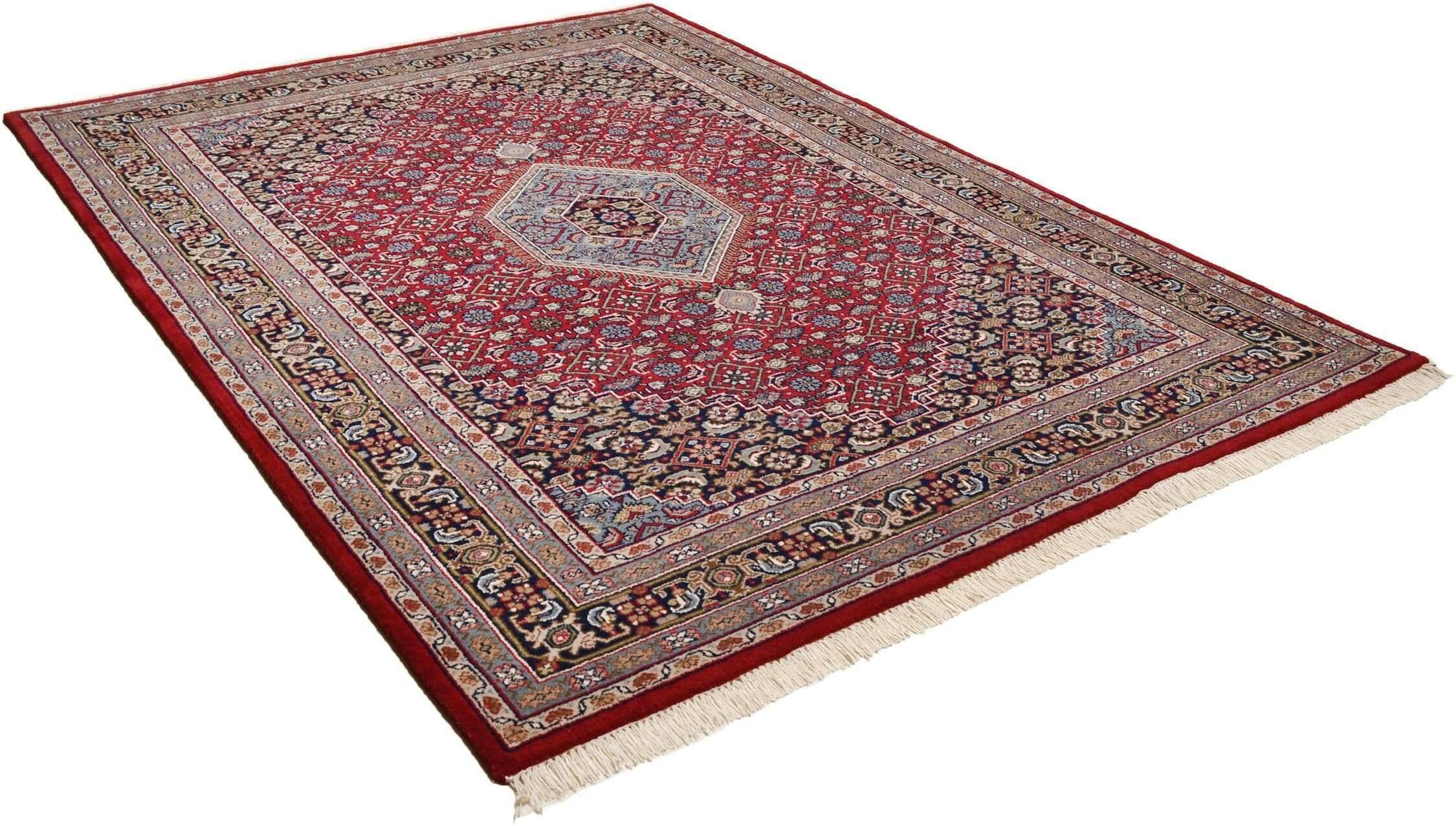 Benares_bidjar_redblue_402888_2 Handgeknüpfter Orientteppich Benares Bidjar 9/45