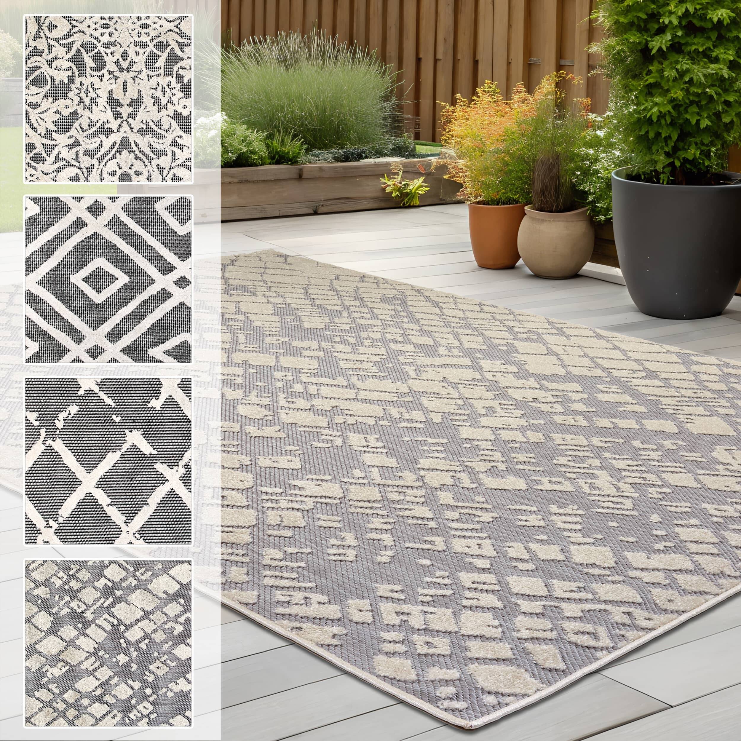 In- und Outdoor Teppich Serina D.254 C.004 Striche grau/weiß In- und Outdoor Teppich Serina D.254 C.004 Striche grau/weiß