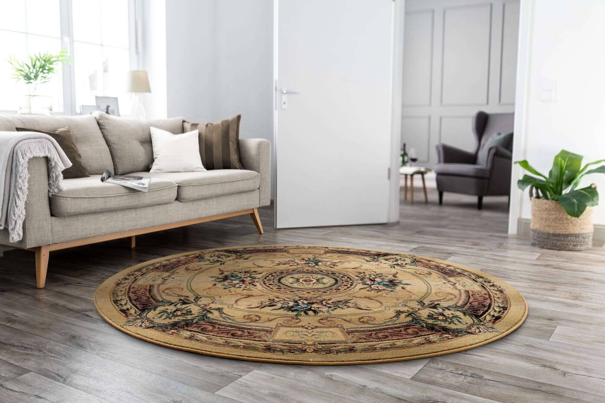 gabiro_856_550beige_300036_14tdLf4yQWhr3j2 Orientteppich rund Gabiro 856 Teppich Klassisch