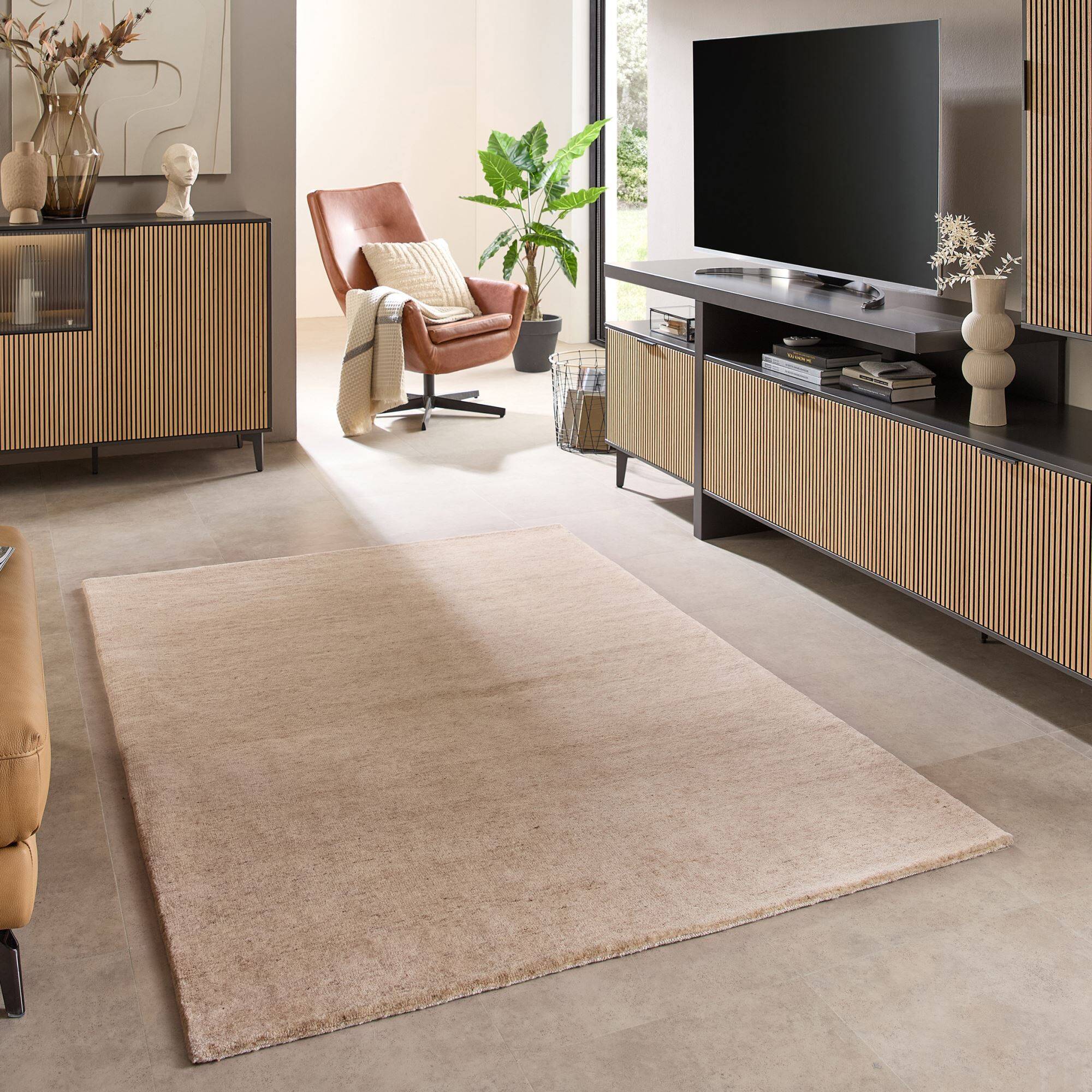 Natur Pur Teppich "Heaven" einfarbig in 180-sand