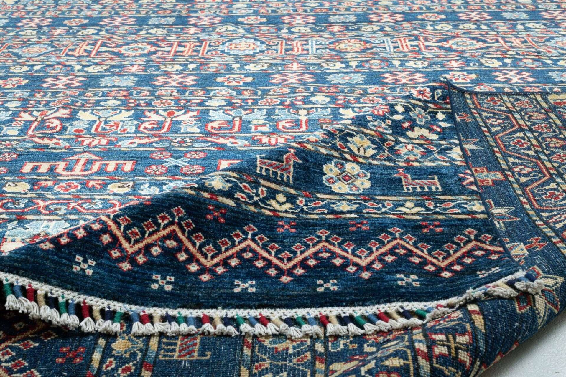 Handgeknüpfter Orientteppich Kandashah 282x359cm blau – Bild 7