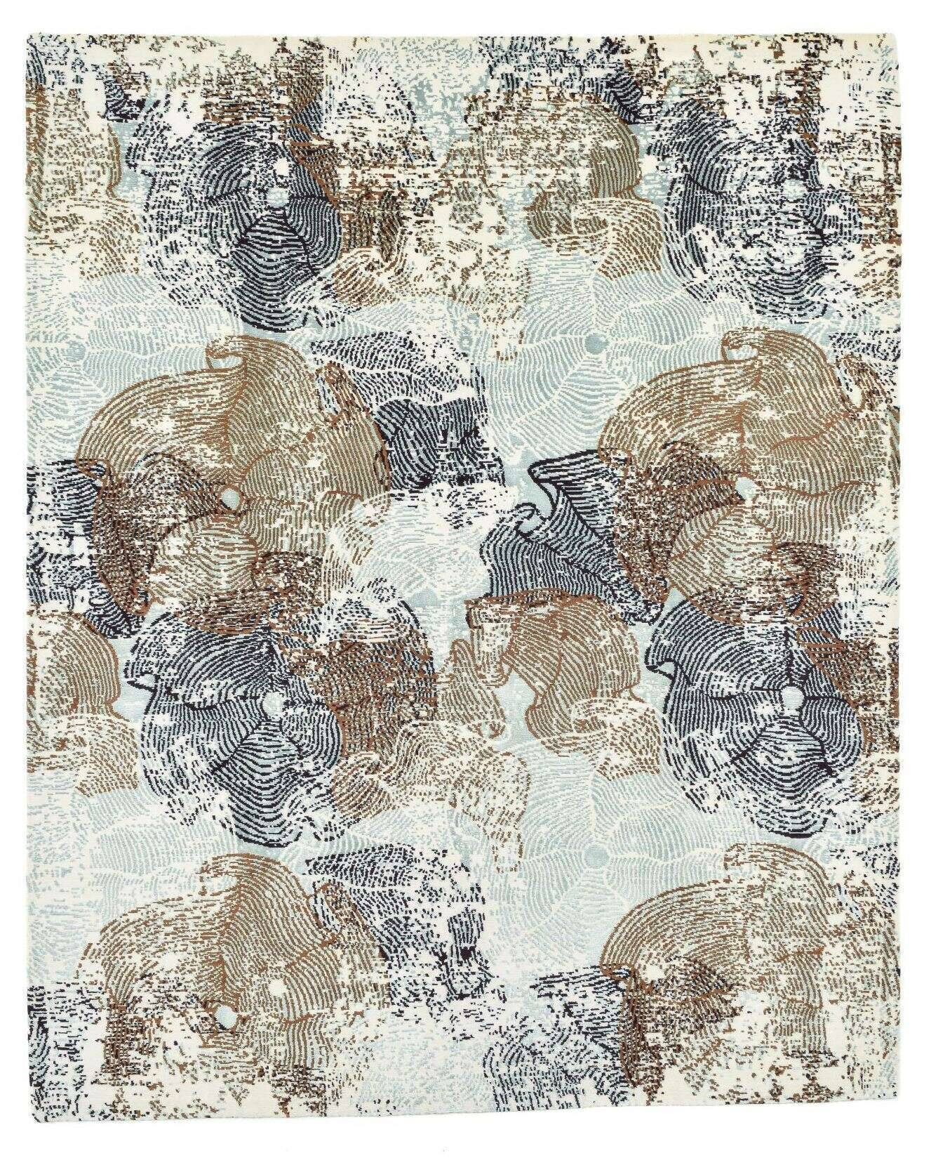 Nepal Teppich Jabu Silk 60 Wolle Seide Design Teppich 245x312cm – Bild 1