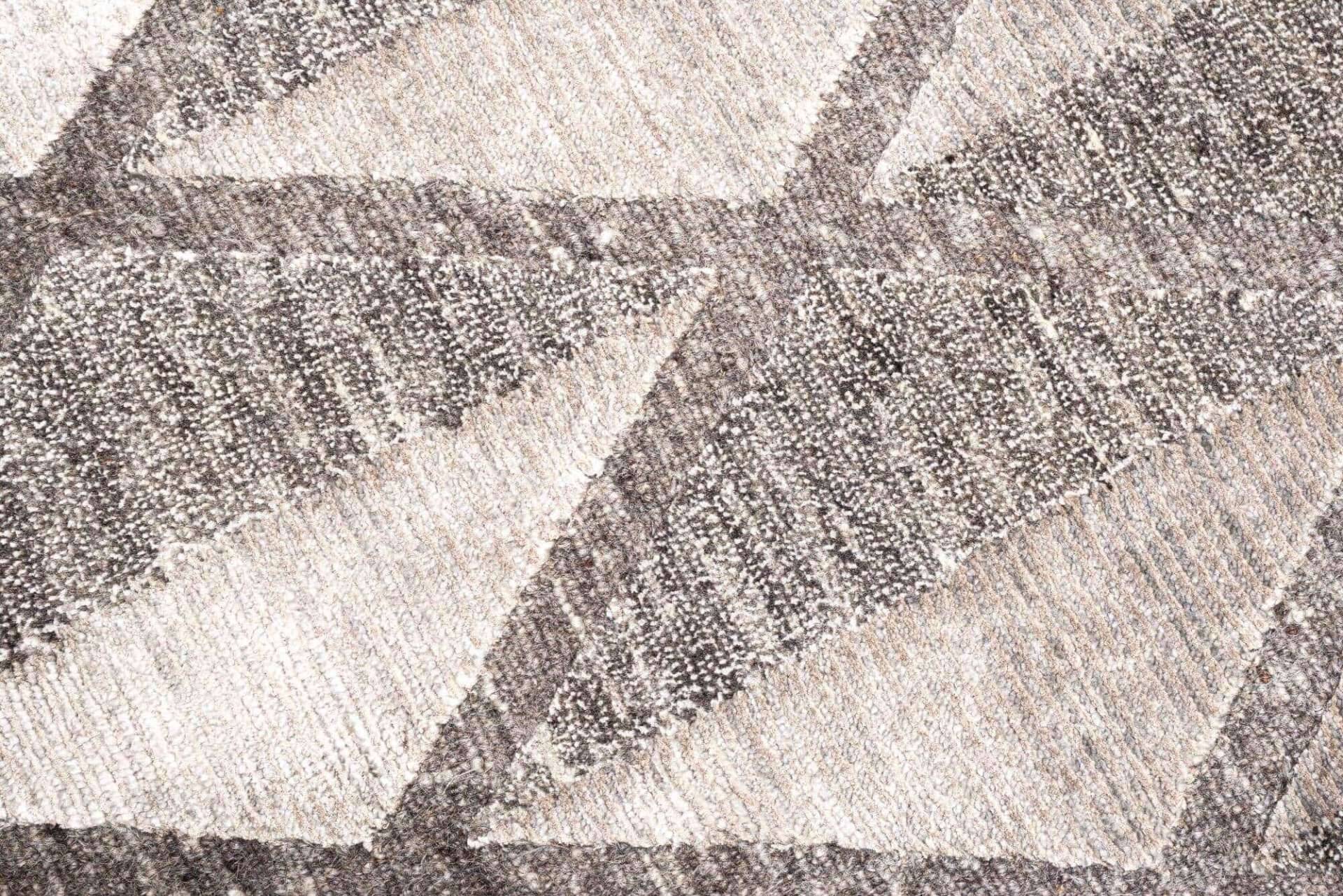 Victoria Moderner Teppich160x230cm Viskose und Wolle beige mit grau – Bild 3
