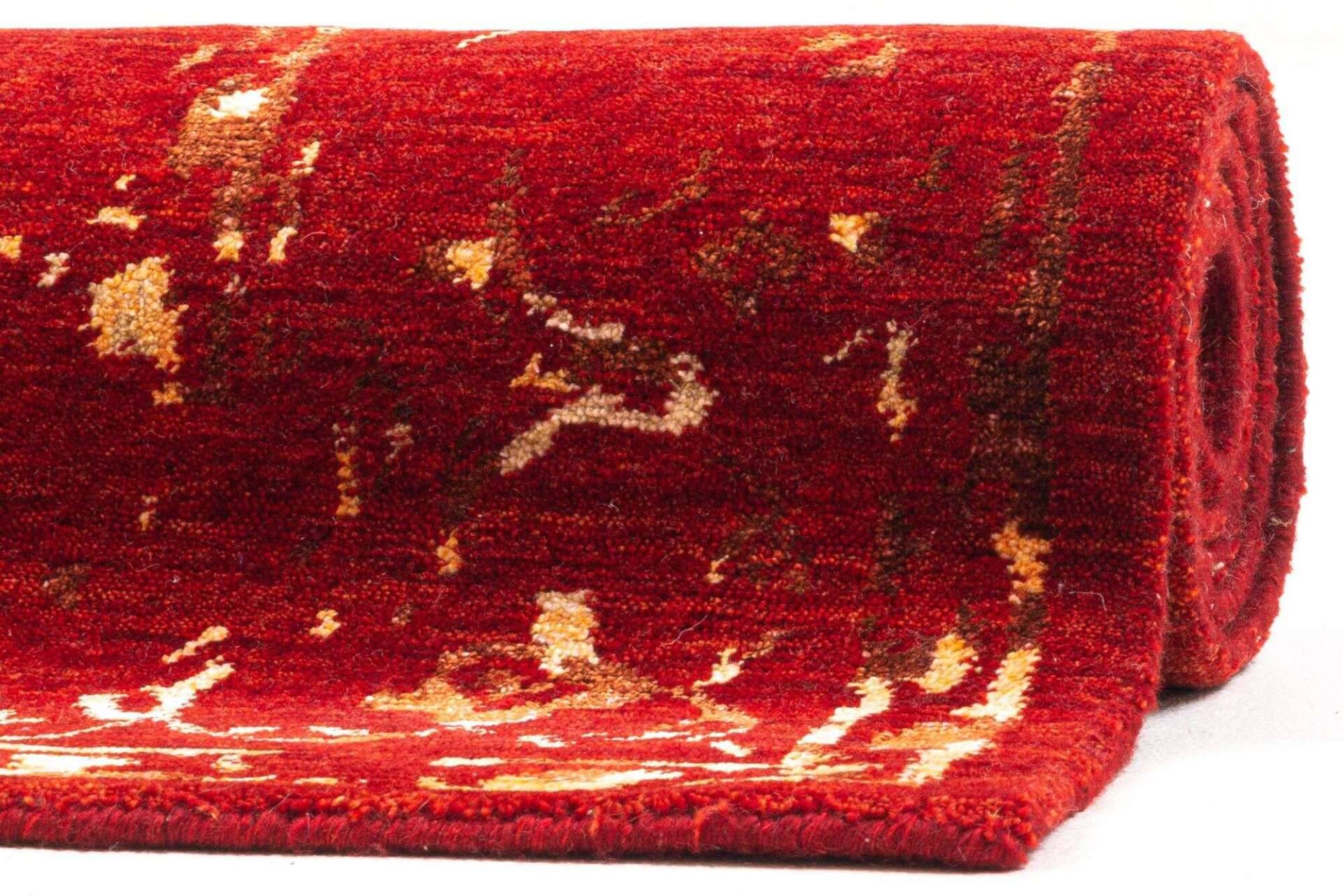 Vintage Teppich Queenscity 160x230cm Handgeknüpft Wolle Viskose rot – Bild 6