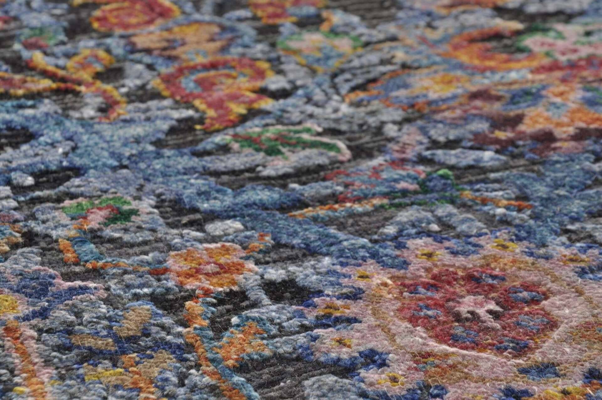Design Teppich Sadra Handgeknüpft schwarz- bunt 163x237 cm – Bild 6