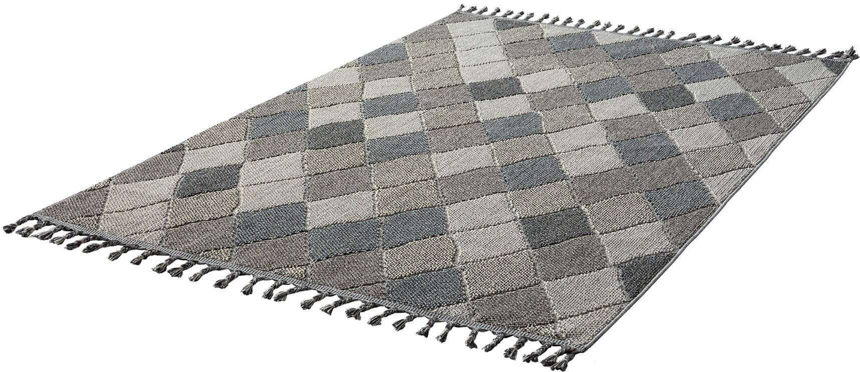Trevi 6831-223-020 In und Outdoor Teppich Modern Rauten Grau – Bild 2