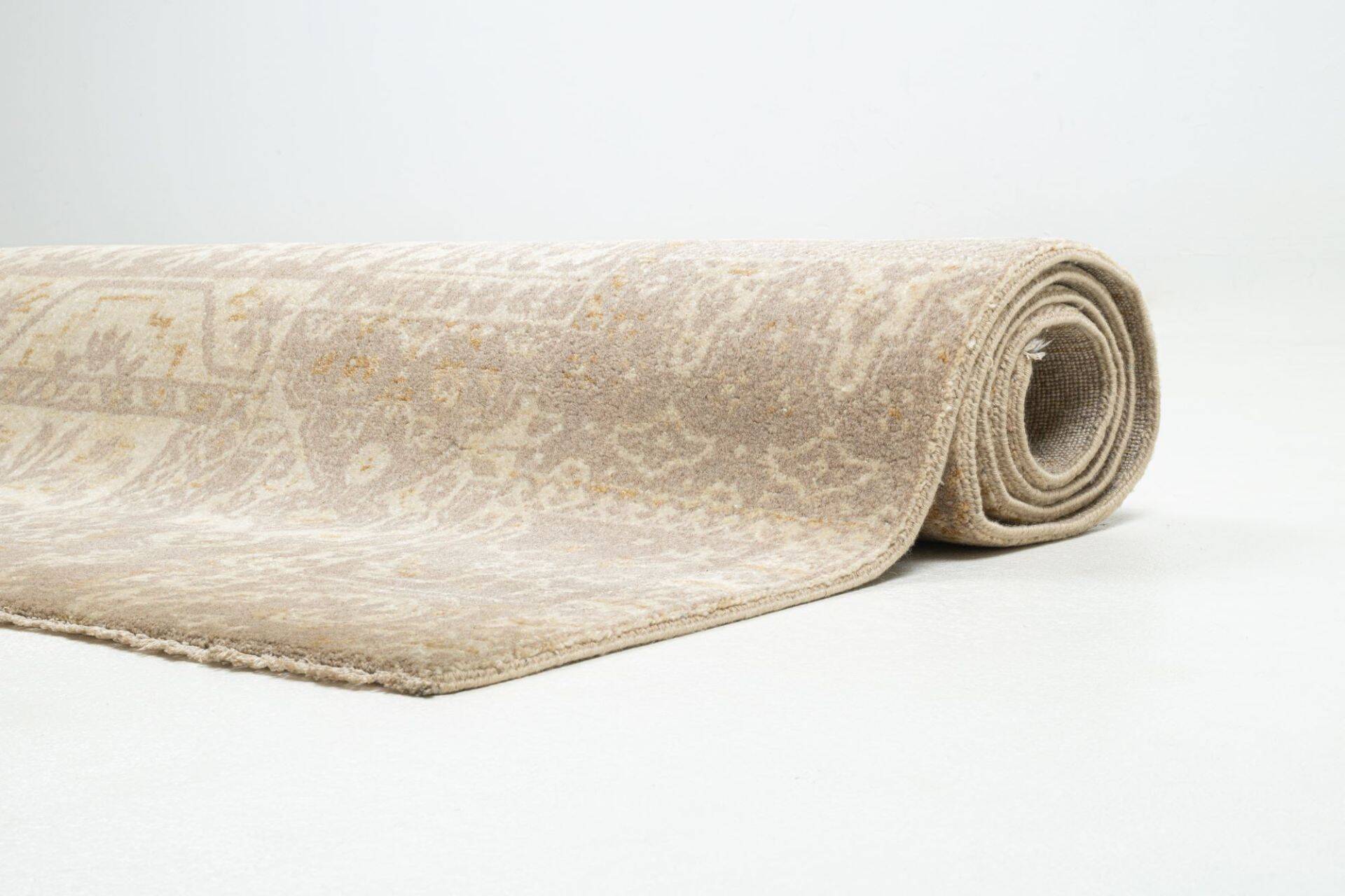 Patchwork Teppich PATCH Handgeknüpft beige 170x240cm   – Bild 6
