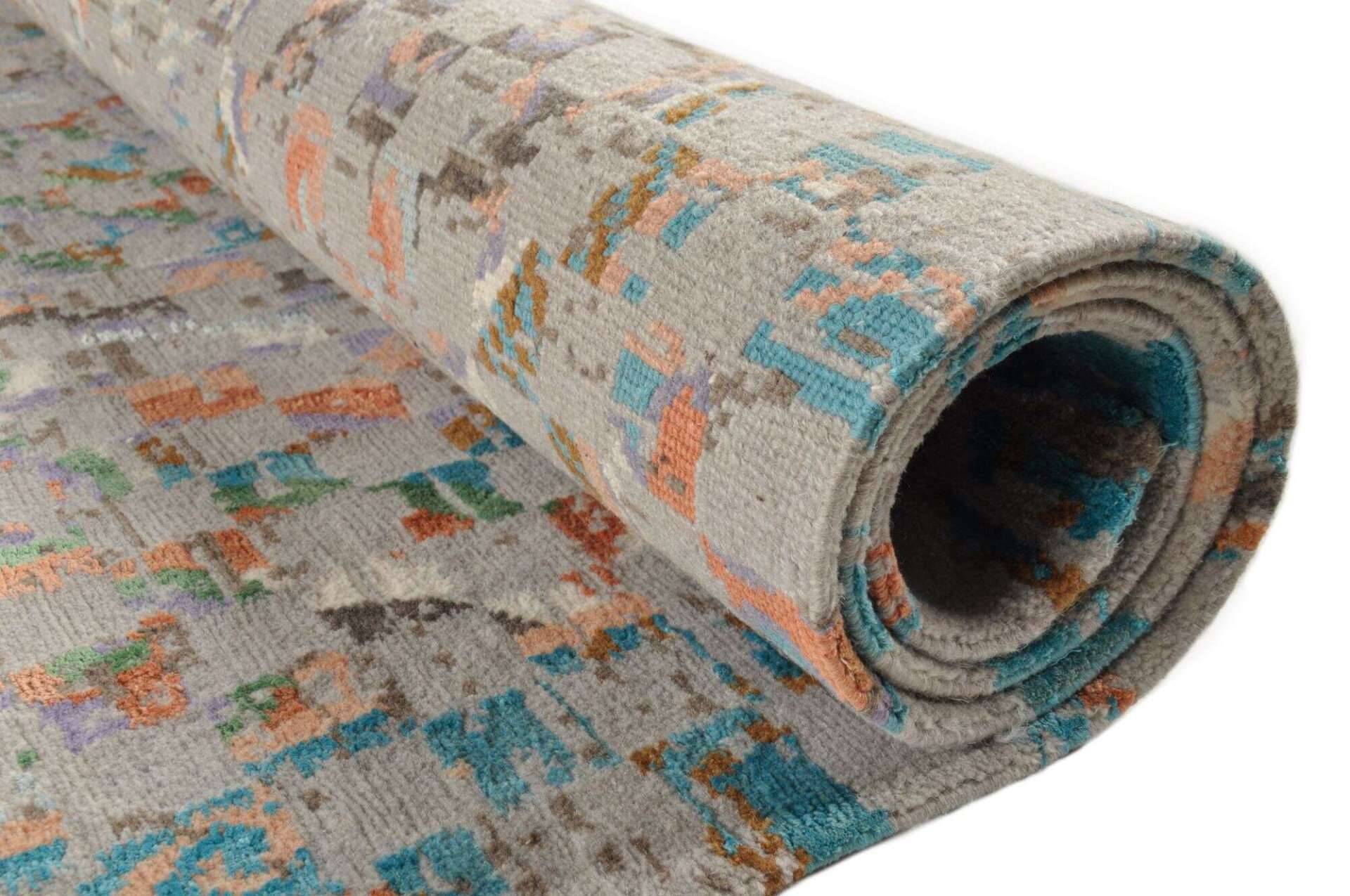Nepal Teppich Jabu Silk 30 Wolle Seide Design Teppich 244x310cm – Bild 6