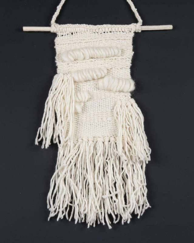 Wandteppich beige Nepal 037x070 cm Handgearbeitet