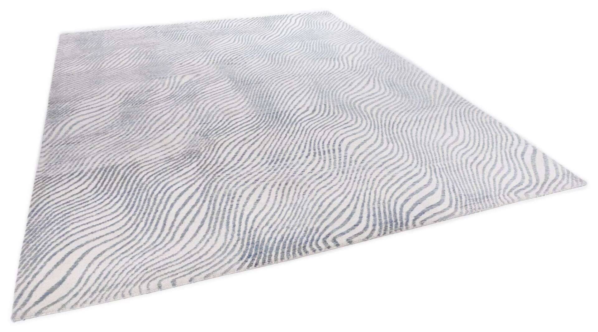 Nepal Teppich Nubu Silk 60 Design Seide Wolle 244x305cm blau - grau – Bild 2