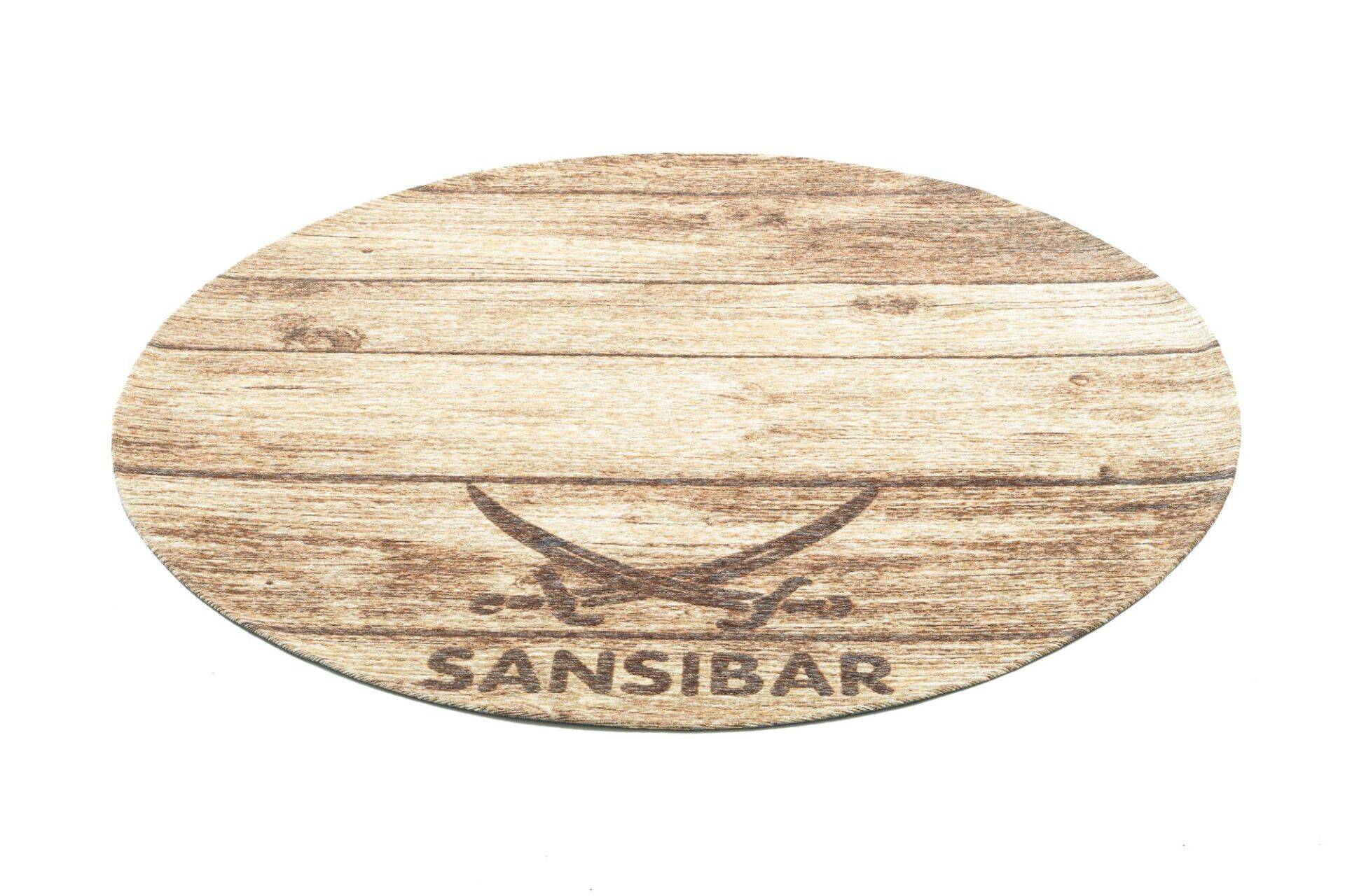 Sansibar Flachgewebe Design Teppich Keitum Rund – Bild 3
