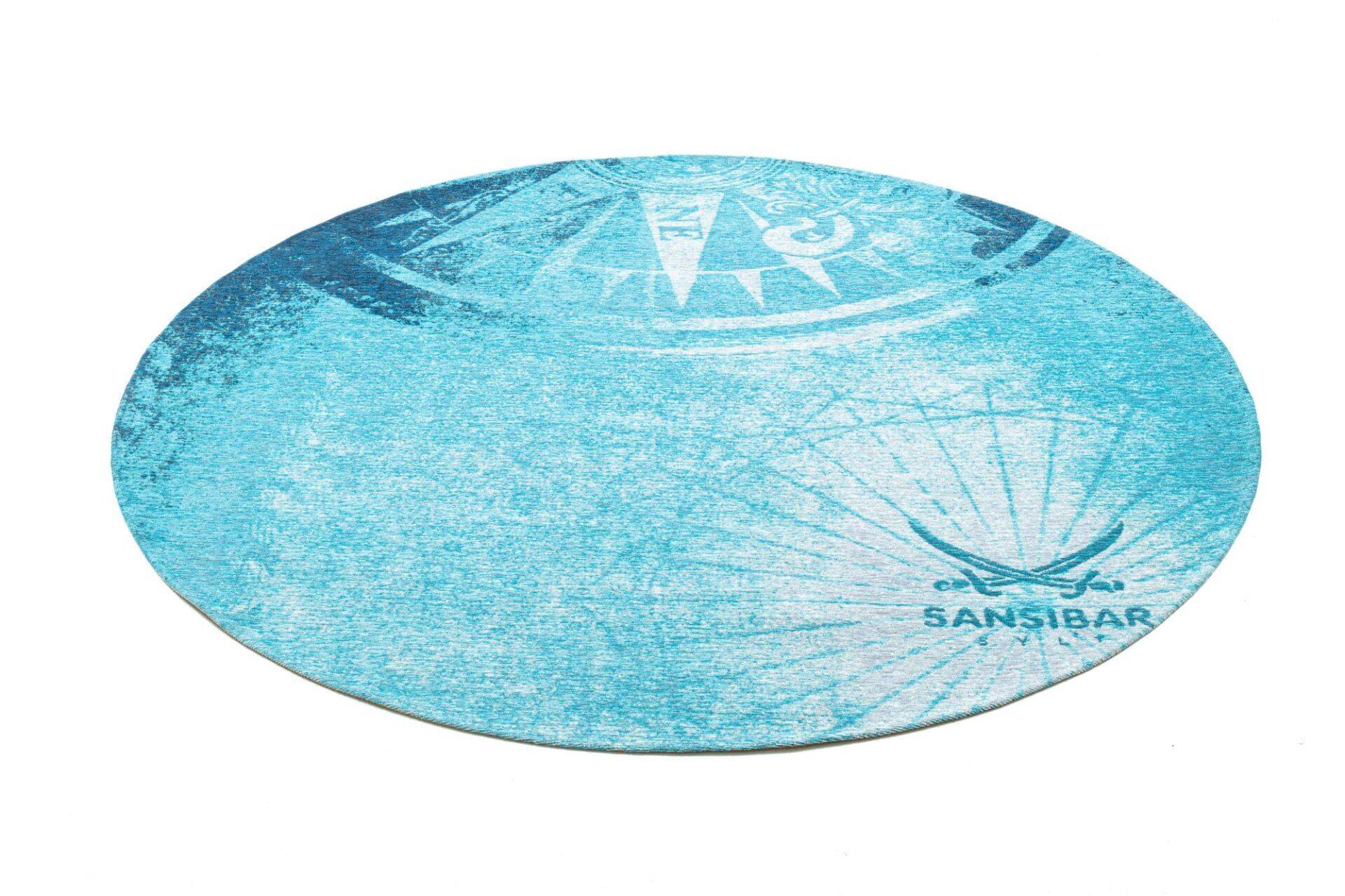 Sansibar Flachgewebe Design Teppich Keitum Rund – Bild 3