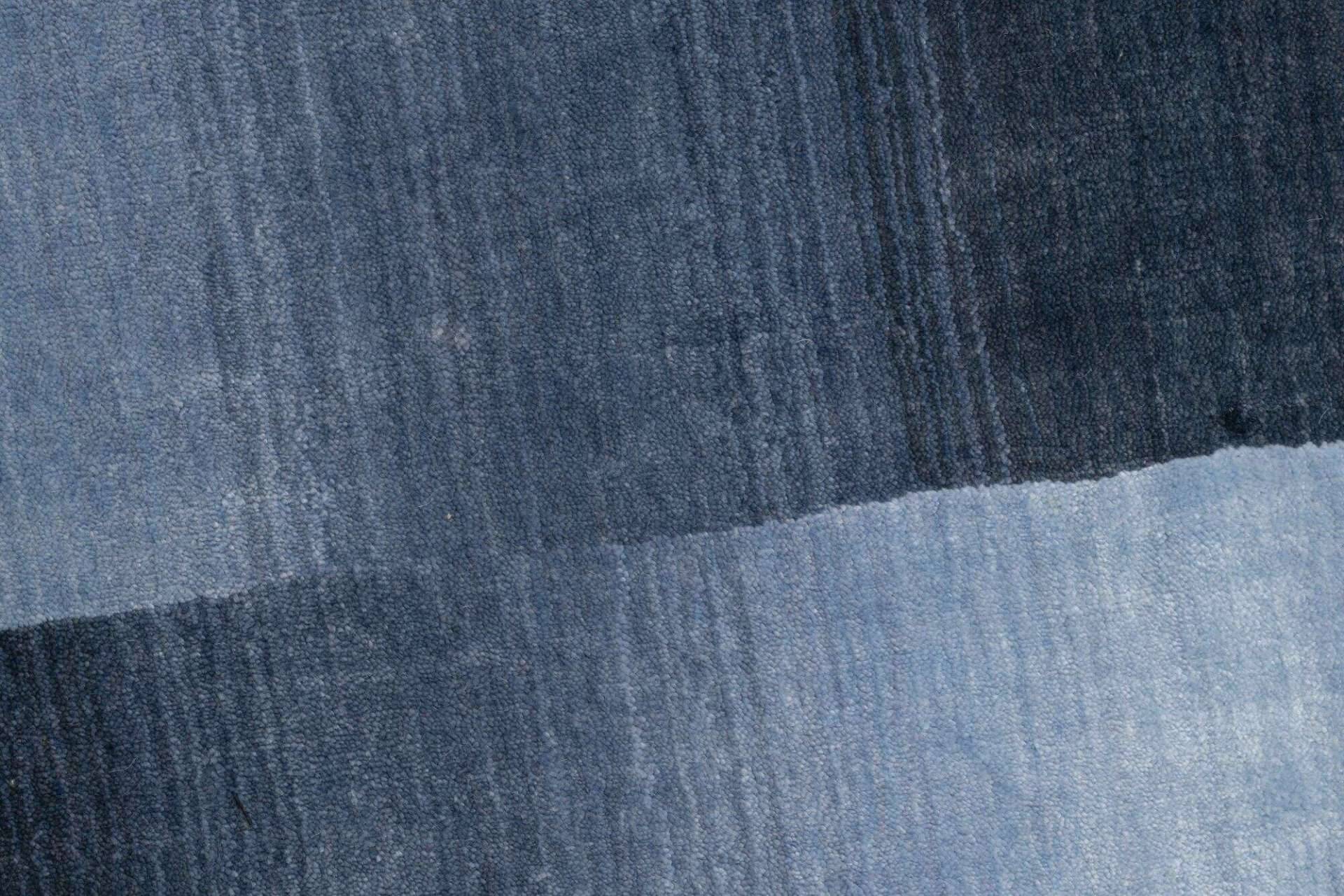 Teppich Modern 160x230cm Palmyra Handgearbeitet Viskose blau – Bild 7