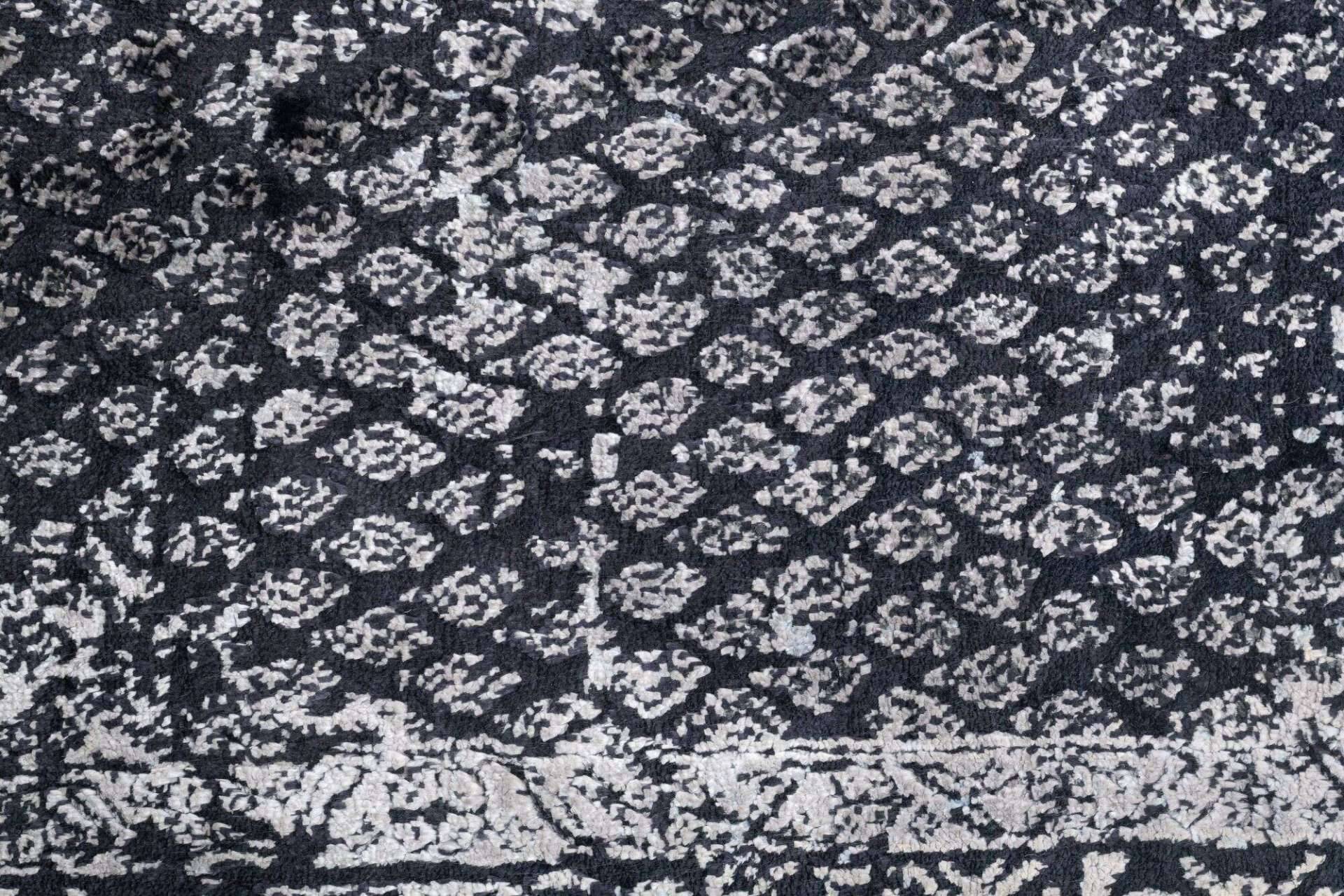 Yanbu Klassischer Vintage Teppich Vikose Handgeknüpft 171x242cm grau – Bild 6