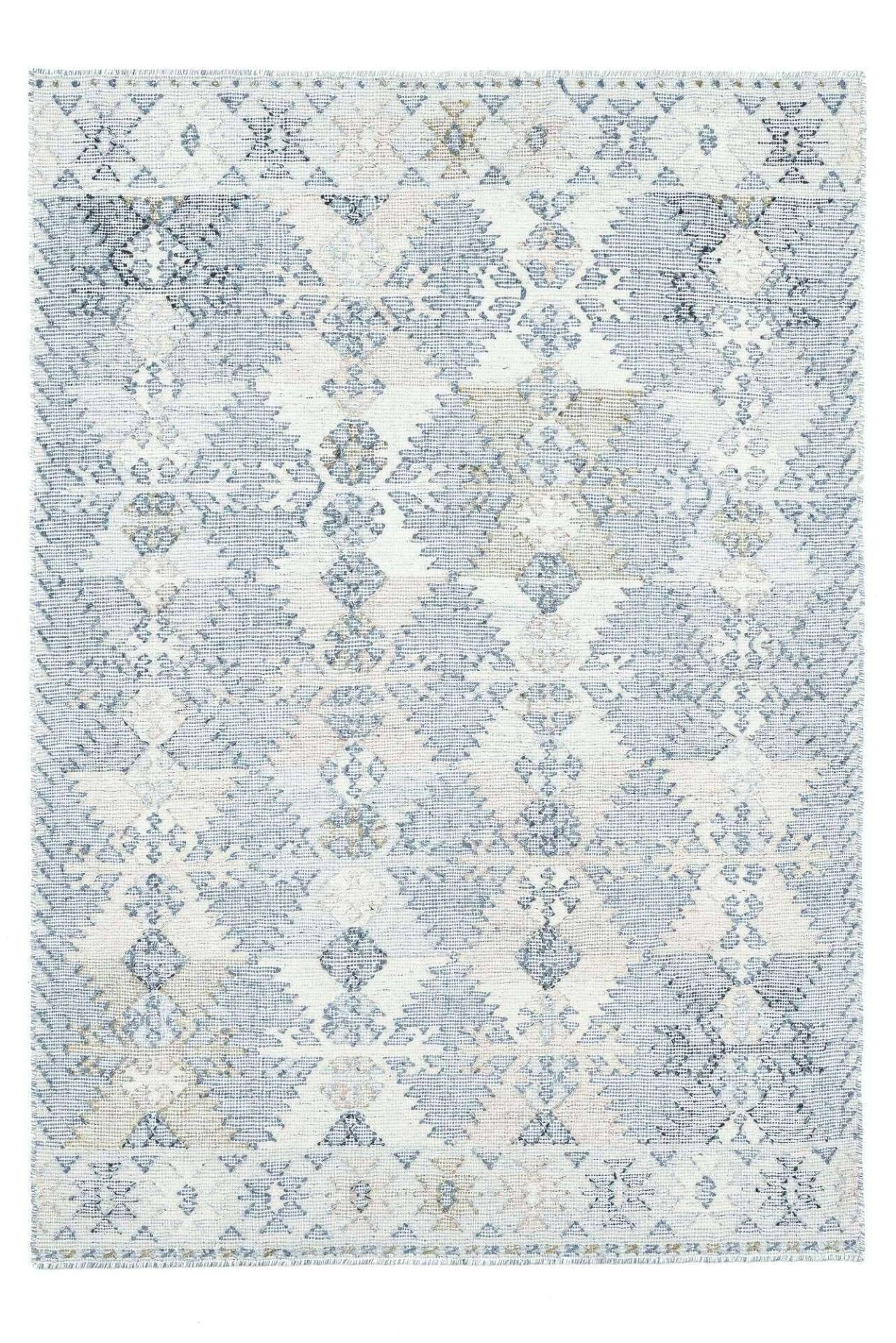 Handwebteppich Zilch Schurwolle Kelim Modern Blau 160x230cm – Bild 1