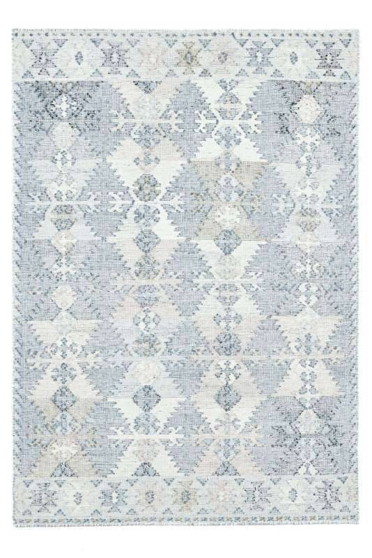 Handwebteppich Zilch Schurwolle Kelim Modern Blau 160x230cm