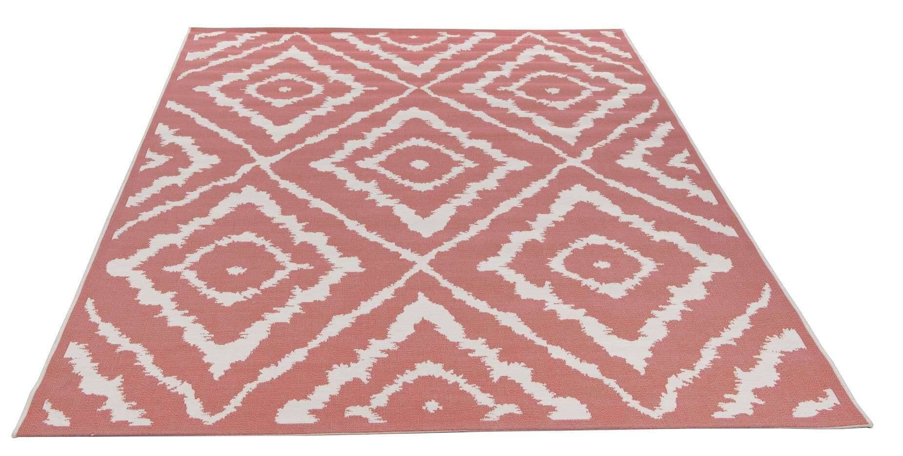 Outdoor Teppich Garden Pattern 270 rot Rautenmuster – Bild 4
