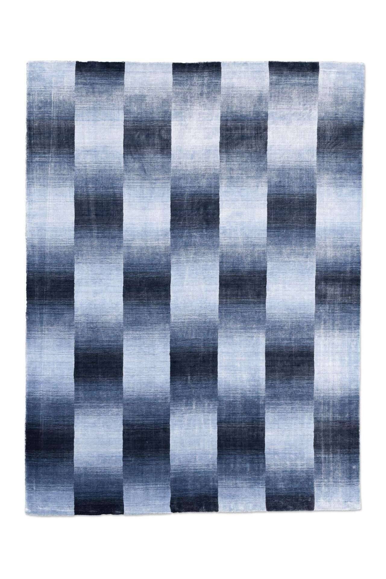 Teppich Modern 160x230cm Palmyra Handgearbeitet Viskose blau – Bild 1