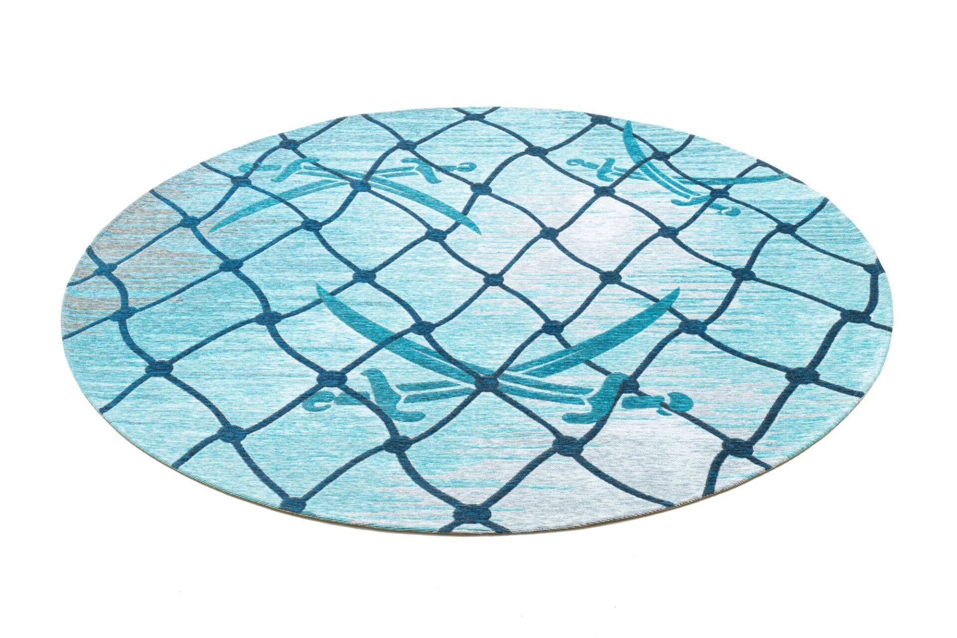 Sansibar Flachgewebe Design Teppich Keitum Rund – Bild 9