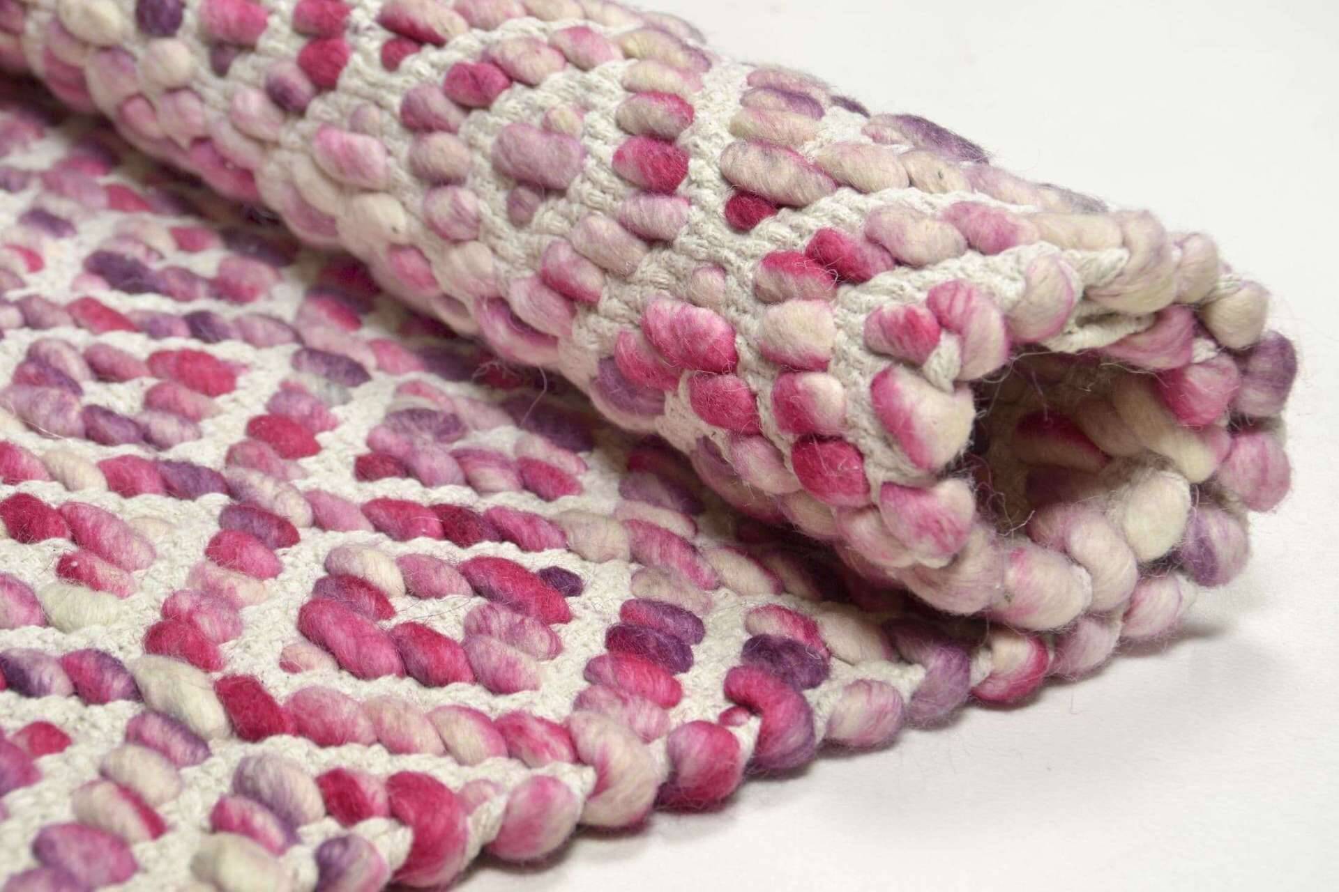 Smooth Comfort Diamond Handwebteppich lila Natur Teppich – Bild 5