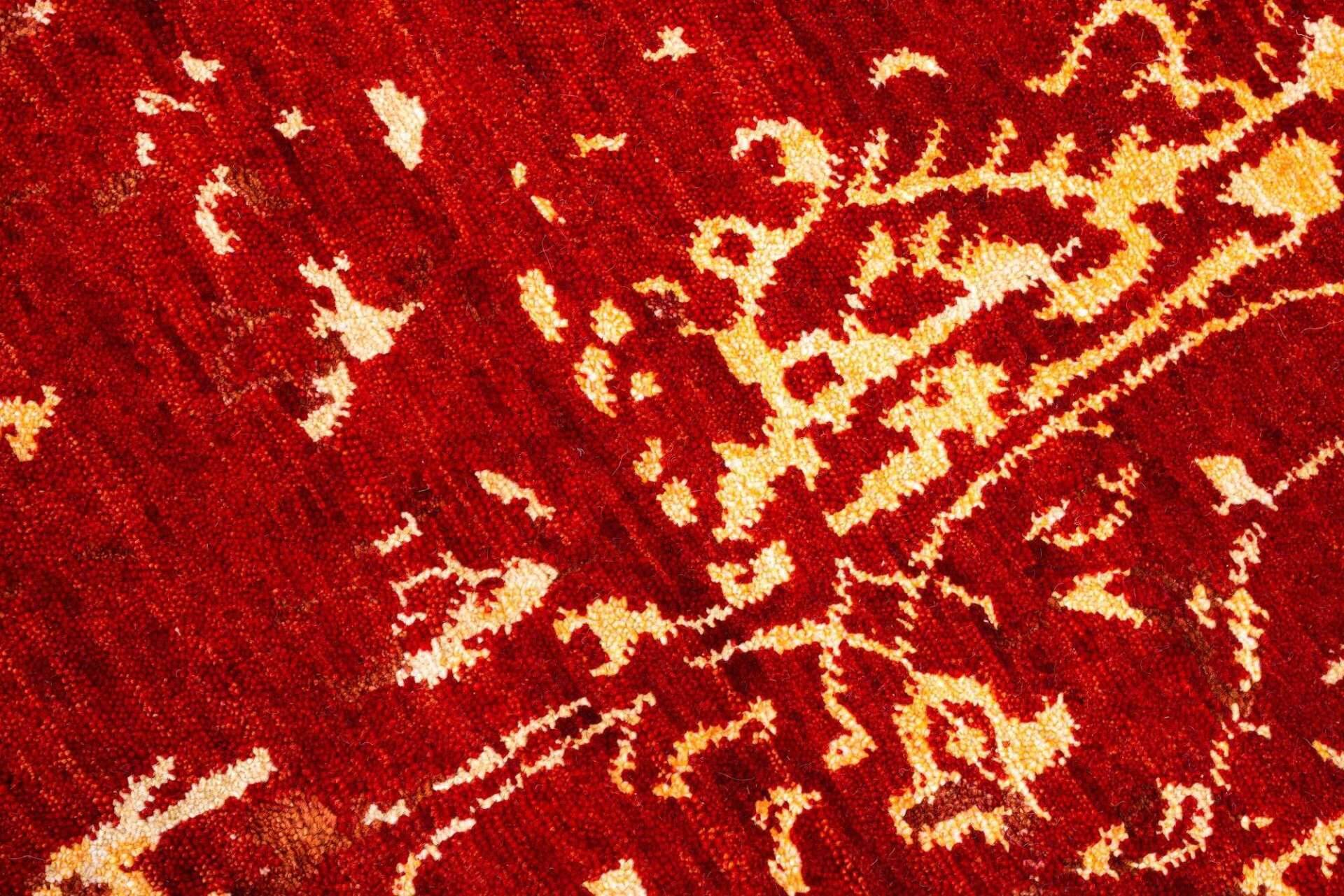 Vintage Teppich Queenscity 160x230cm Handgeknüpft Wolle Viskose rot – Bild 7