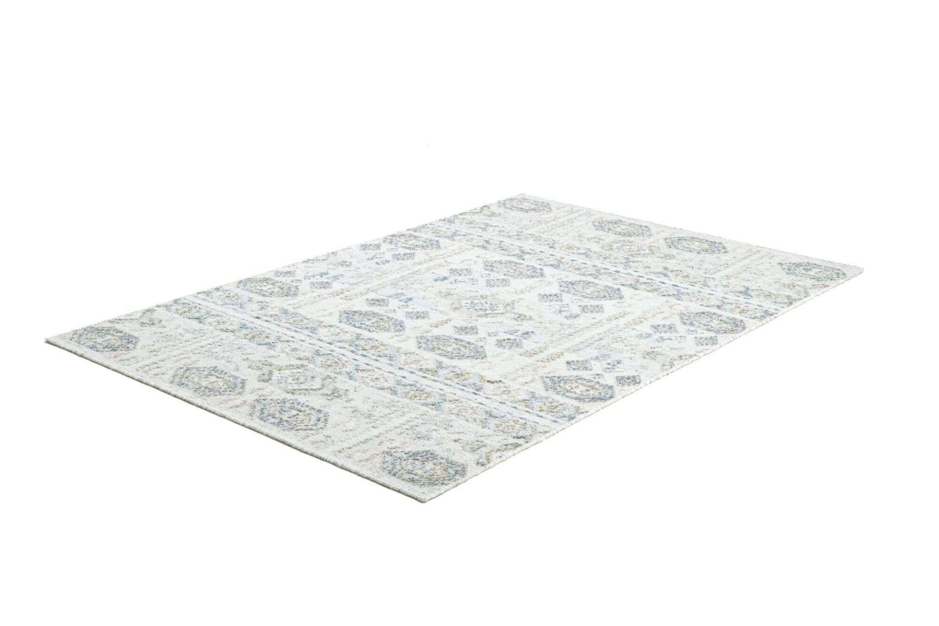 Handwebteppich Zilch Schurwolle Kelim Modern Blau Beige 160x230cm – Bild 4