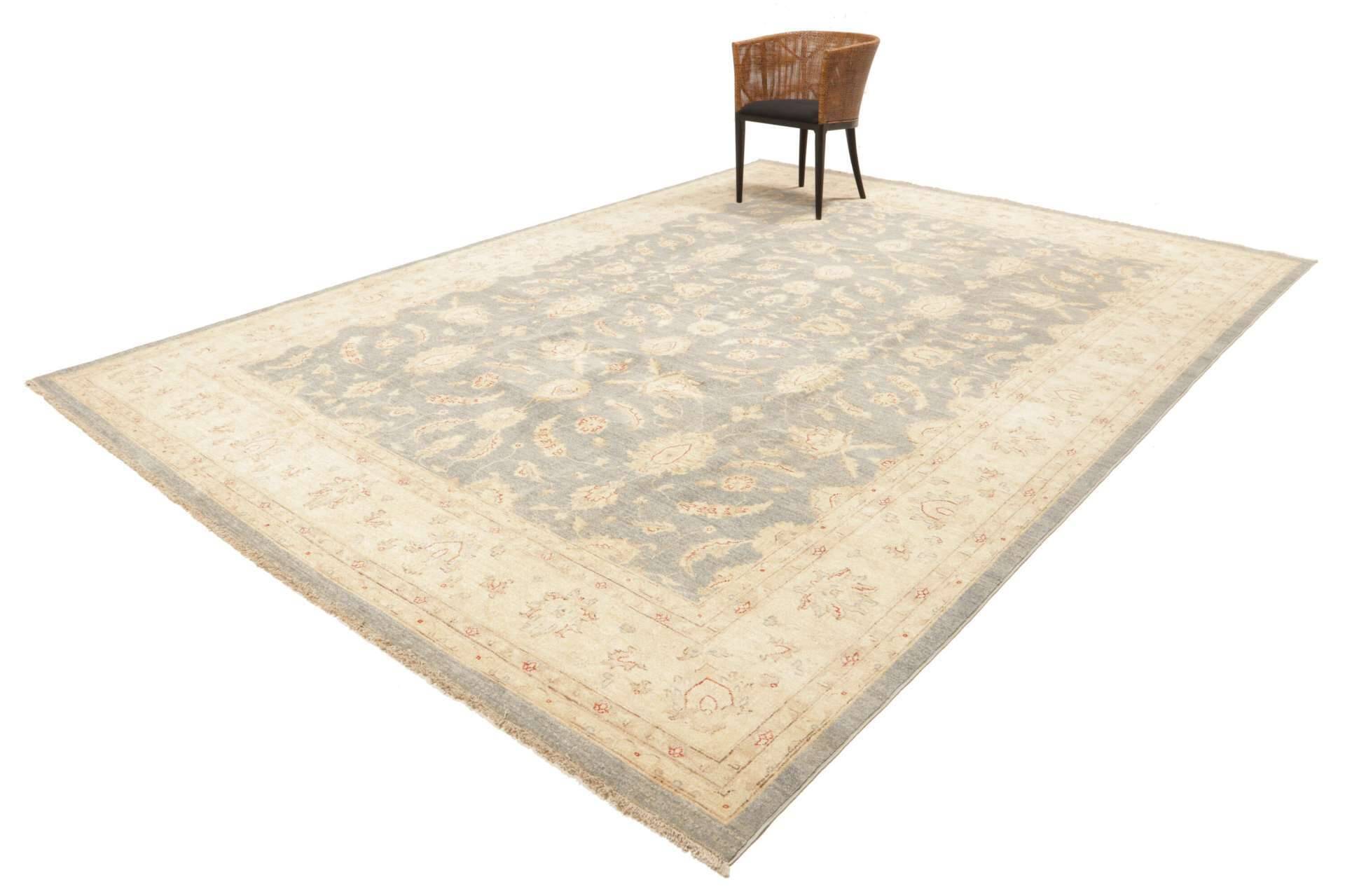 Teppich Ziegler 293x398cm Orientteppich grau Handgeknüpft Wolle – Bild 8