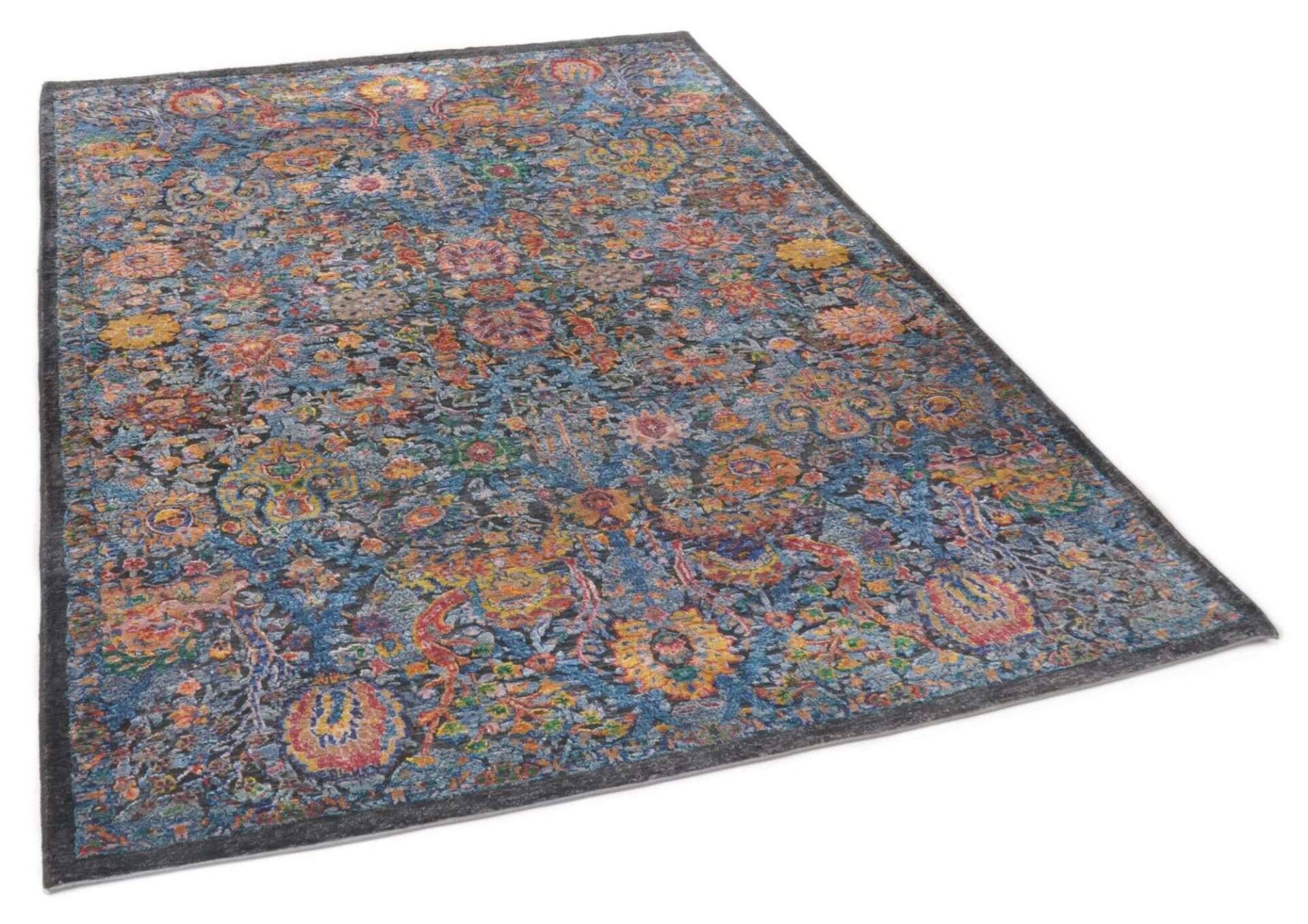Design Teppich Sadra Handgeknüpft schwarz- bunt 163x237 cm – Bild 7