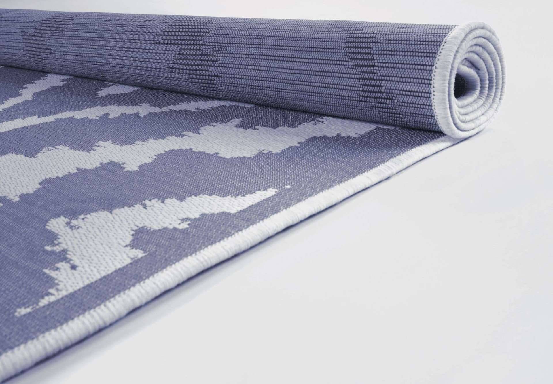 Garden Pattern 700 blau In- und Outdoor Teppich Rauten – Bild 3