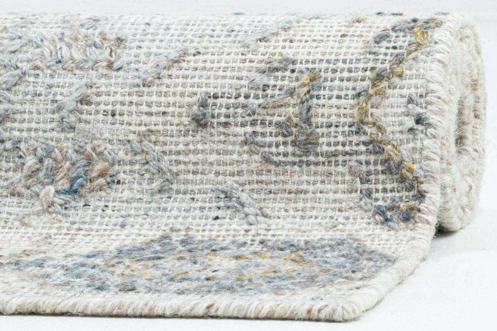 Handwebteppich Zilch Schurwolle Kelim Modern Blau Beige 160x230cm – Bild 6