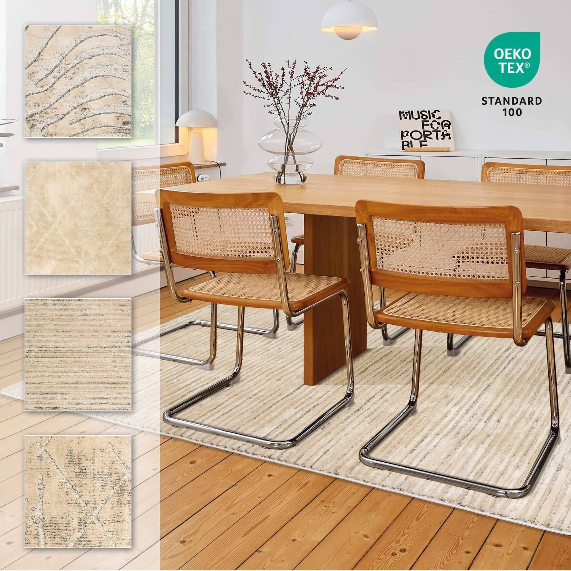 Wohnteppich Lou D.253 C. 003 Streifen creme-grau – Bild 9